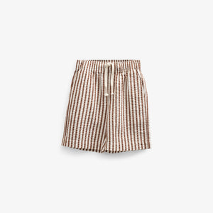 Gestreifte Seersucker-Shorts - Kids - Brown | 101187 Frank