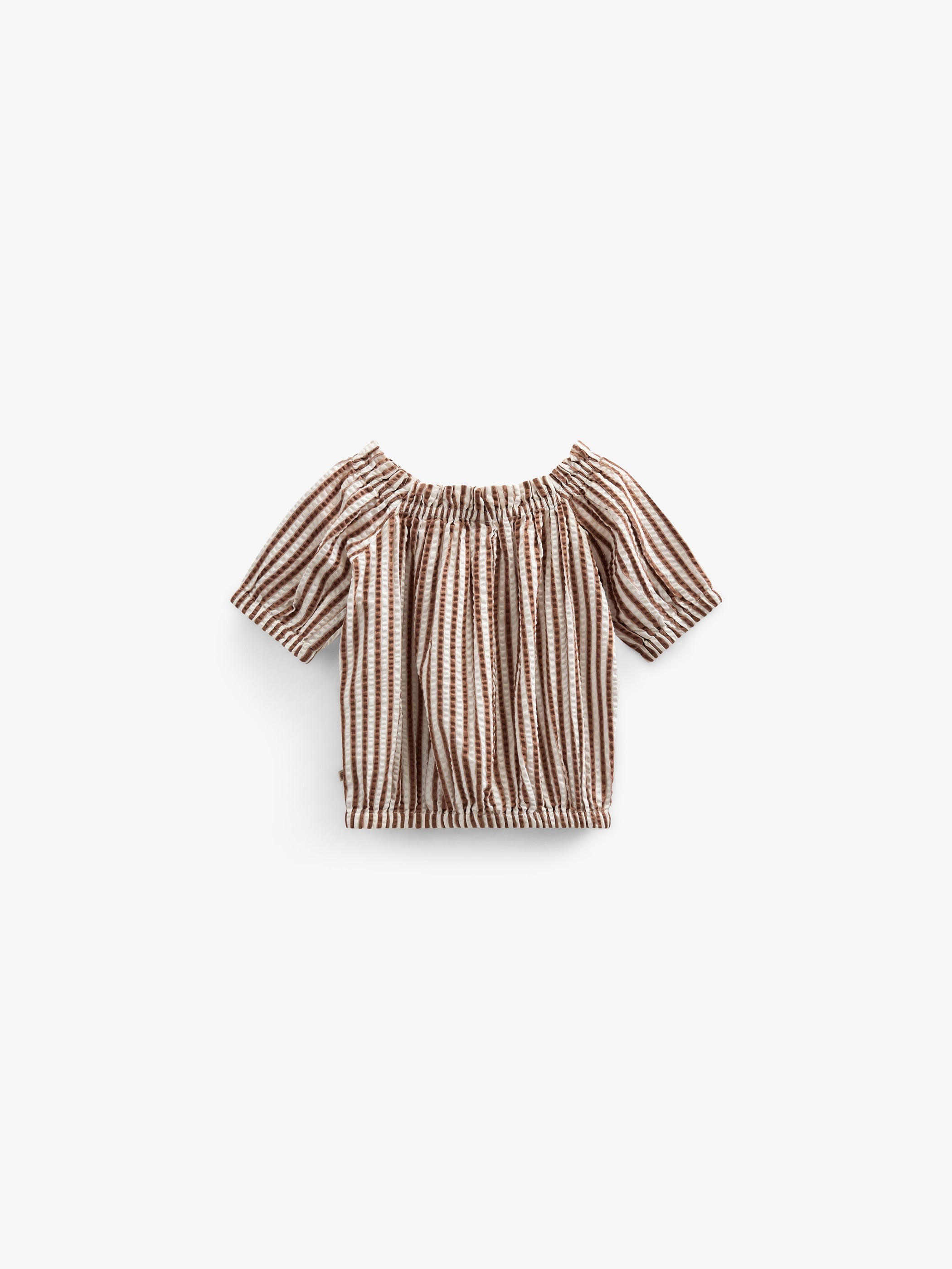 Gestreifte Seersucker-Top - Kids - Brown | 101191 Nadia