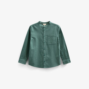 Leinenmix Hemd mit Stehkragen - Kids - Tropical Green | 101203 Lucca