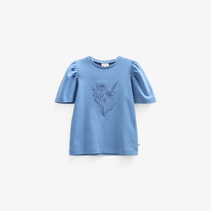 T-Shirt mit Stickerei - Kids - Dusty Blue | 101237 Amanda