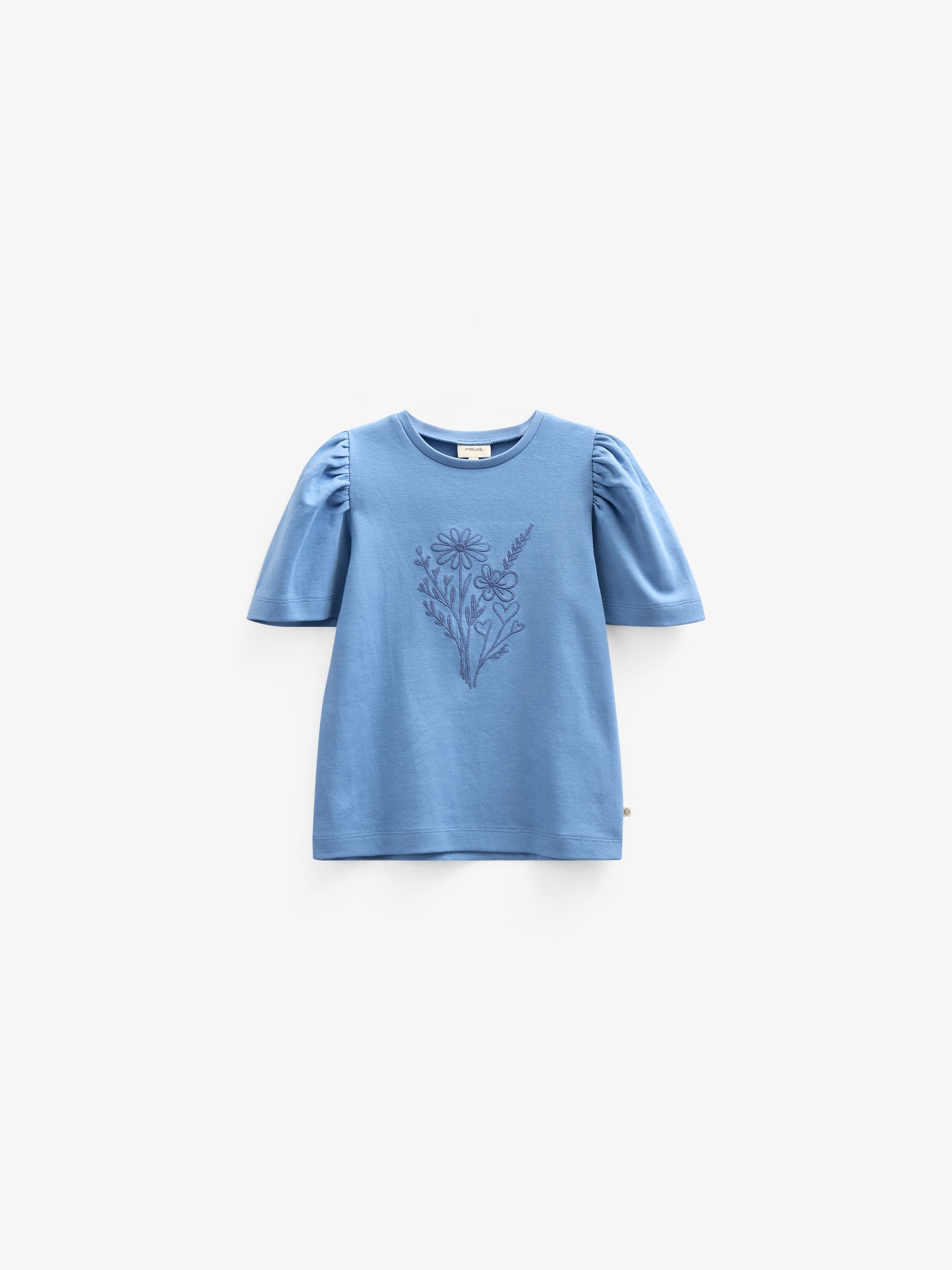 T-Shirt mit Stickerei - Kids - Dusty Blue | 101237 Amanda