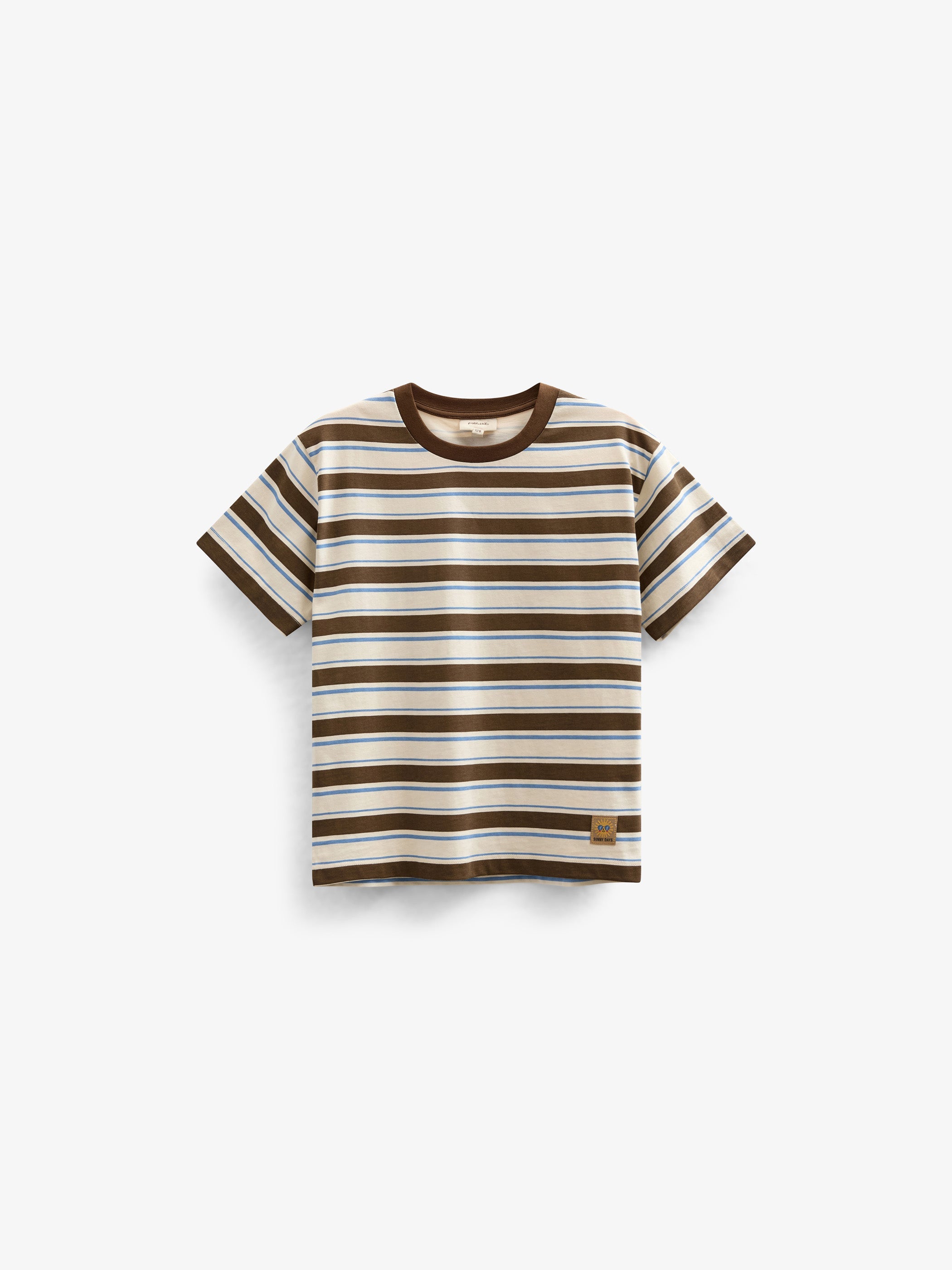 Retro Striped T-shirt - Kids - Dark Brown | 101273 Steven