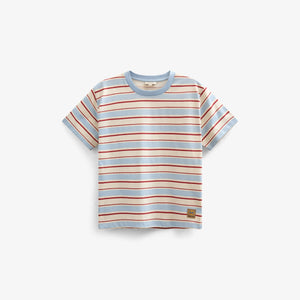 Retro Gestreiftes T-Shirt - Kids - Powder Blue | 101275 Steven