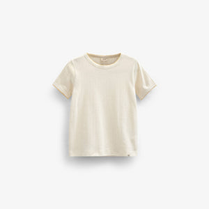 Pointelle T-Shirt mit Kontrast-Picot - Kids - Off White | 101289 Drew