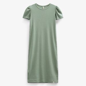 Modal-Ripp Lang T-Shirt Kleid - Tween - Dusty Green | 101295 Lottie