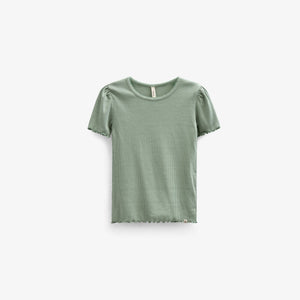 T-Shirt aus Modalripp - Tween - Dusty Green | 101303 Lottie