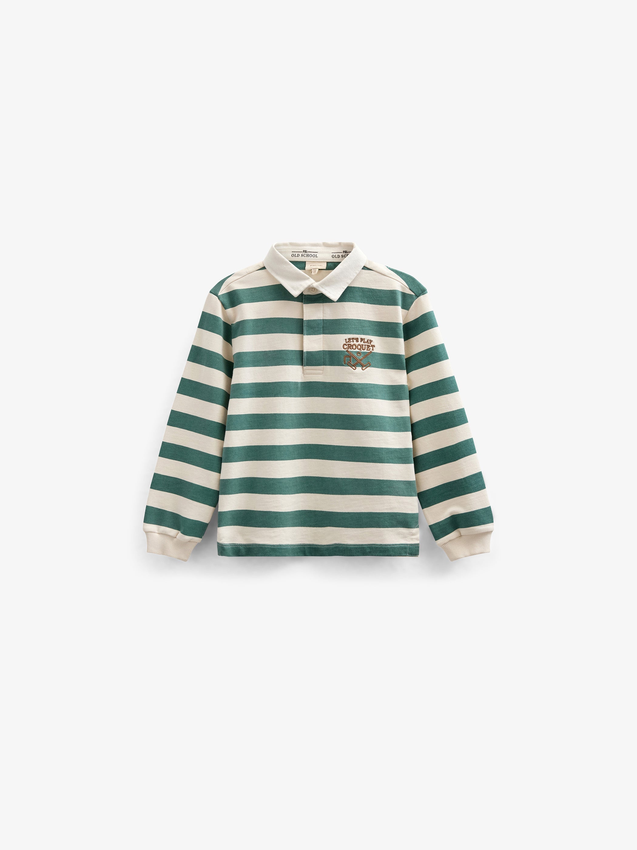 Gestreiftes Polo-Sweatshirt - Tween - Tropical Green/Offwhite | 101341 Marco