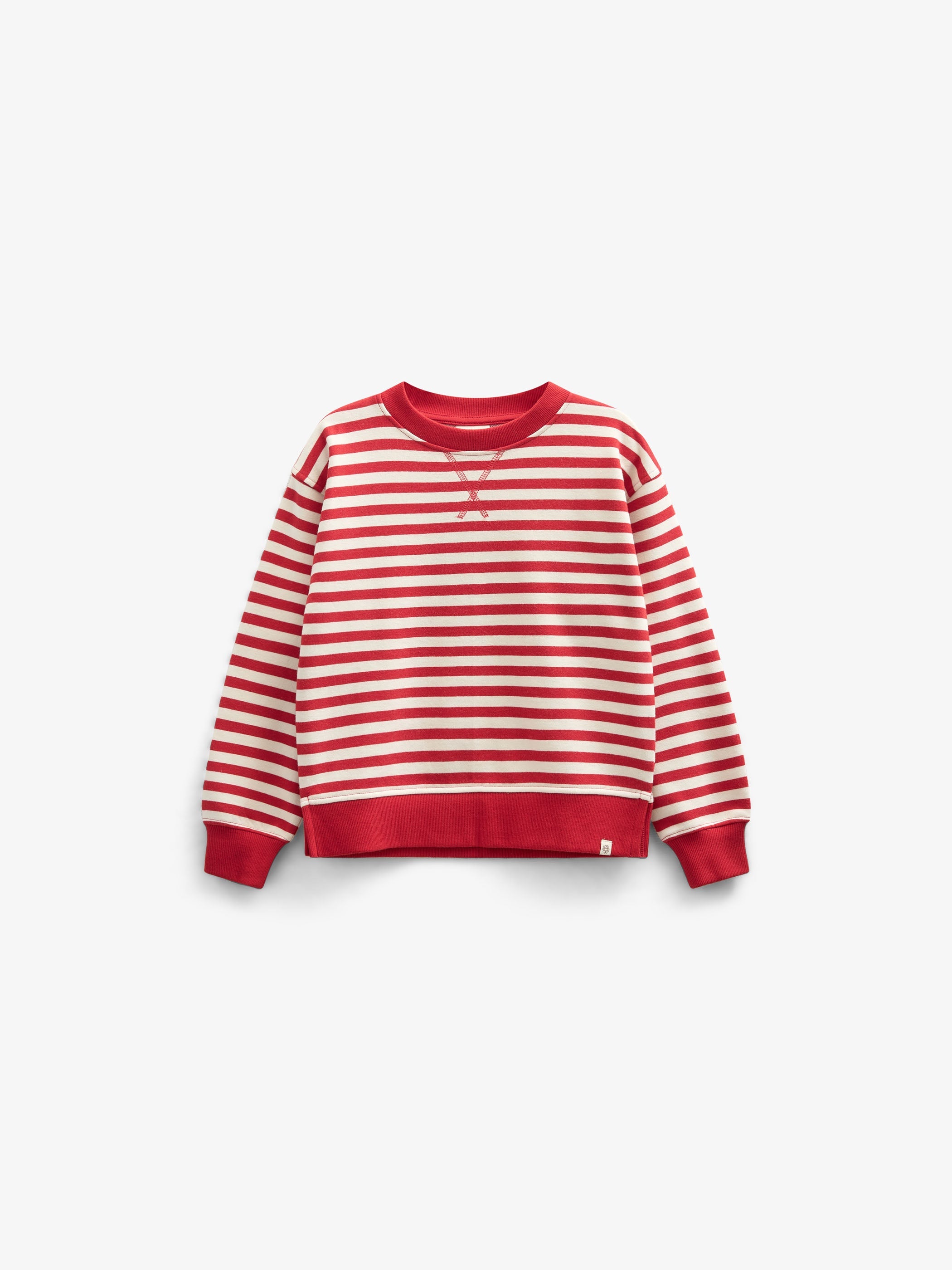 Gestreiftes Crewneck Sweatshirt - Tween - Cherry Red Stripe | 101343 Daniella