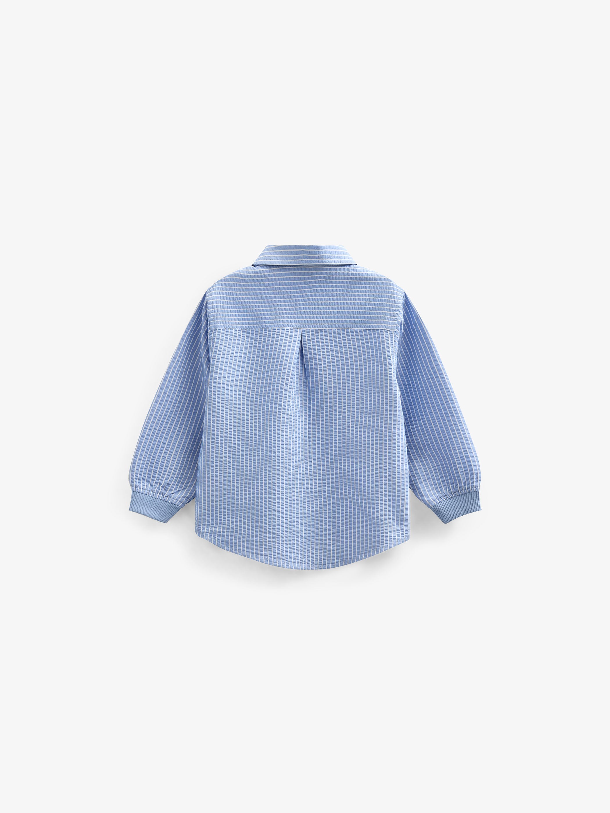 Gestreiftes Seersucker-Hemd mit Rippbündchen - Kids - Blue Stripe | 101348 Patrick