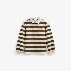 Gestreiftes Polo-Sweatshirt - Kids - Dark Brown/Offwhite | 101397 Marco