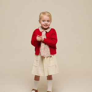 Baumwoll-Strickjacke - Kids - Cherry Red | 101269 Katie