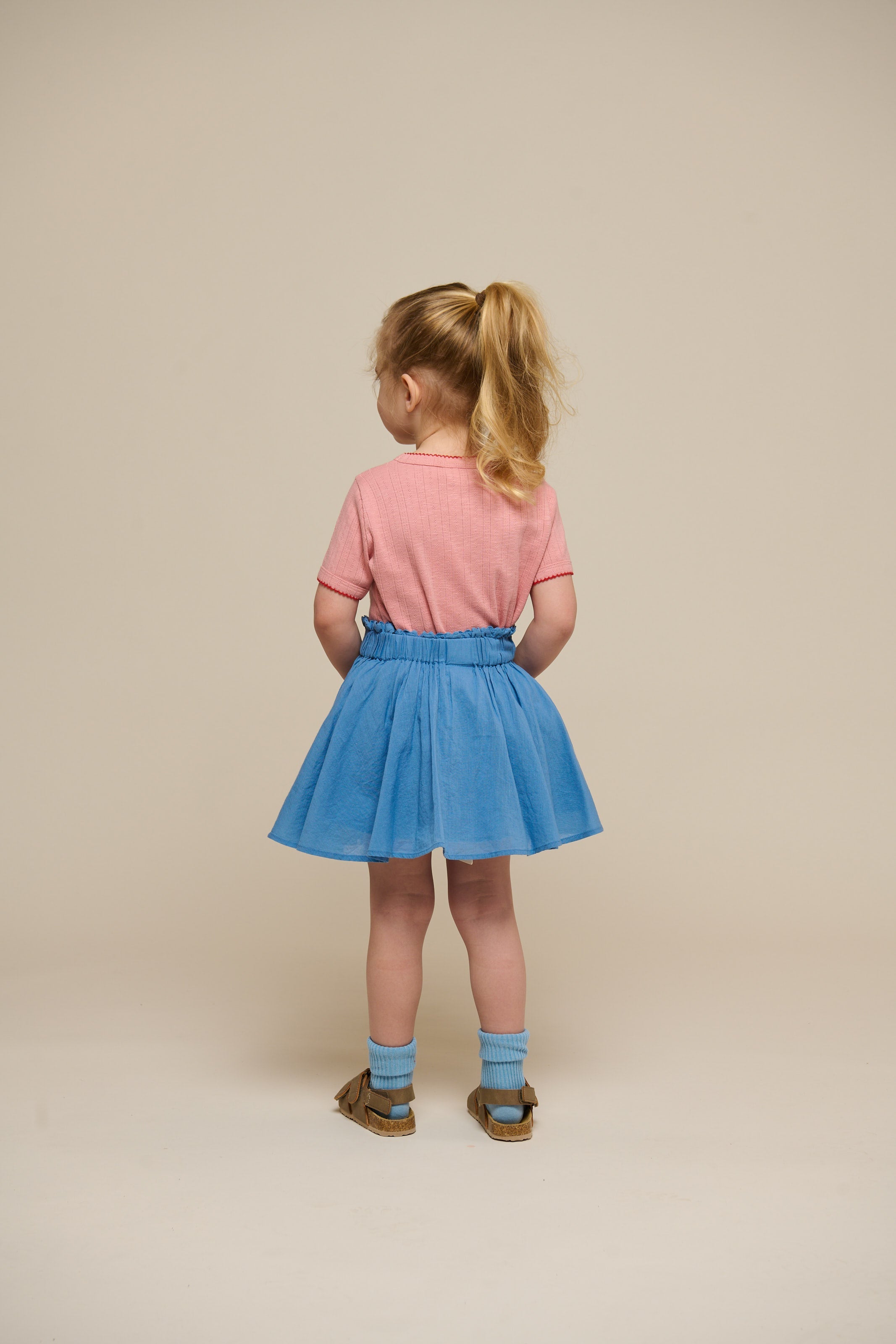 Pointelle T-Shirt mit Kontrast-Picot - Kids - Rose Tan | 101287 Drew