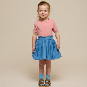 Pointelle T-Shirt mit Kontrast-Picot - Kids - Rose Tan | 101287 Drew