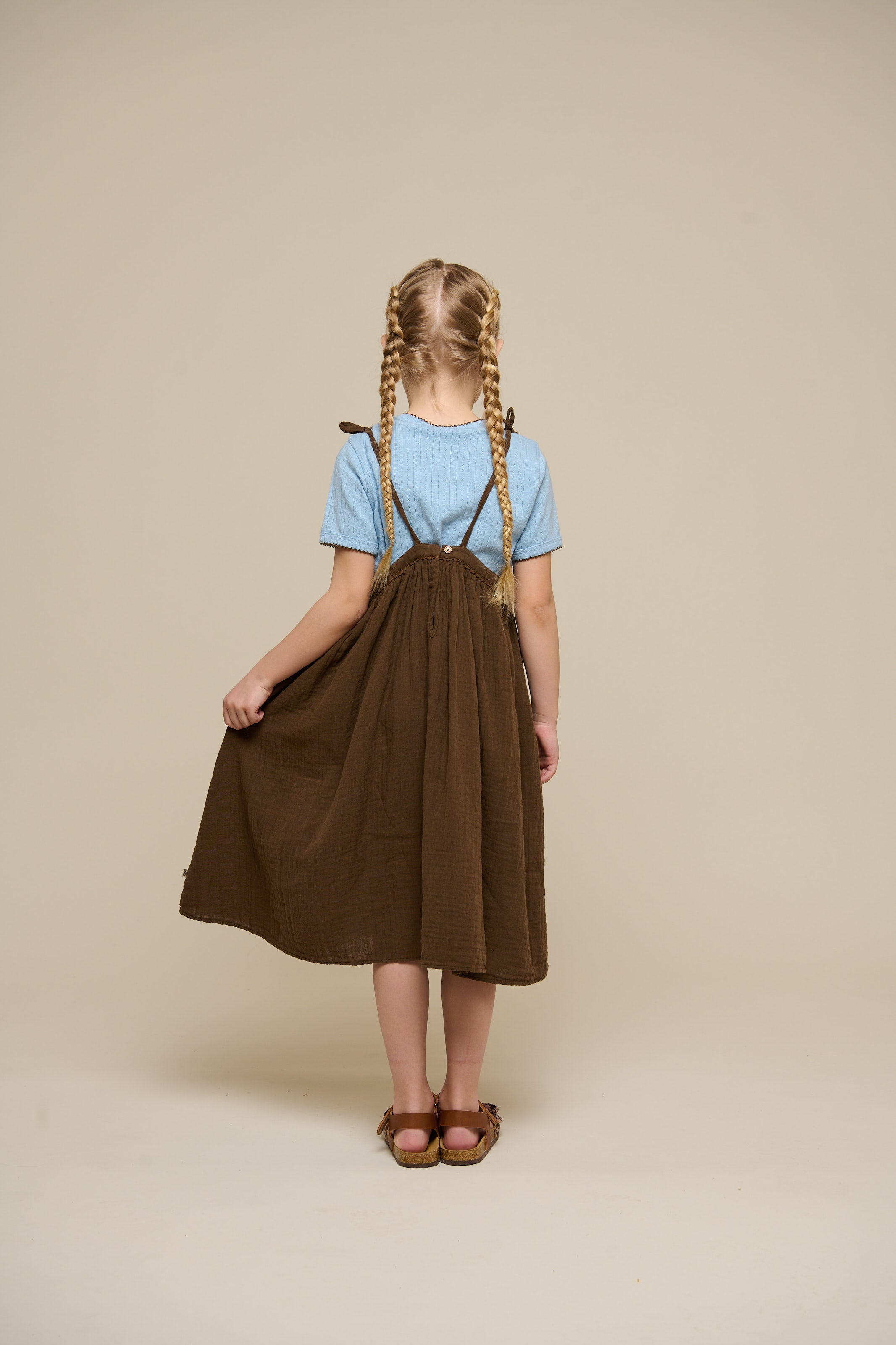 Gaze-Trägerkleid - Tween - Dark Brown | 100910 Jasmine