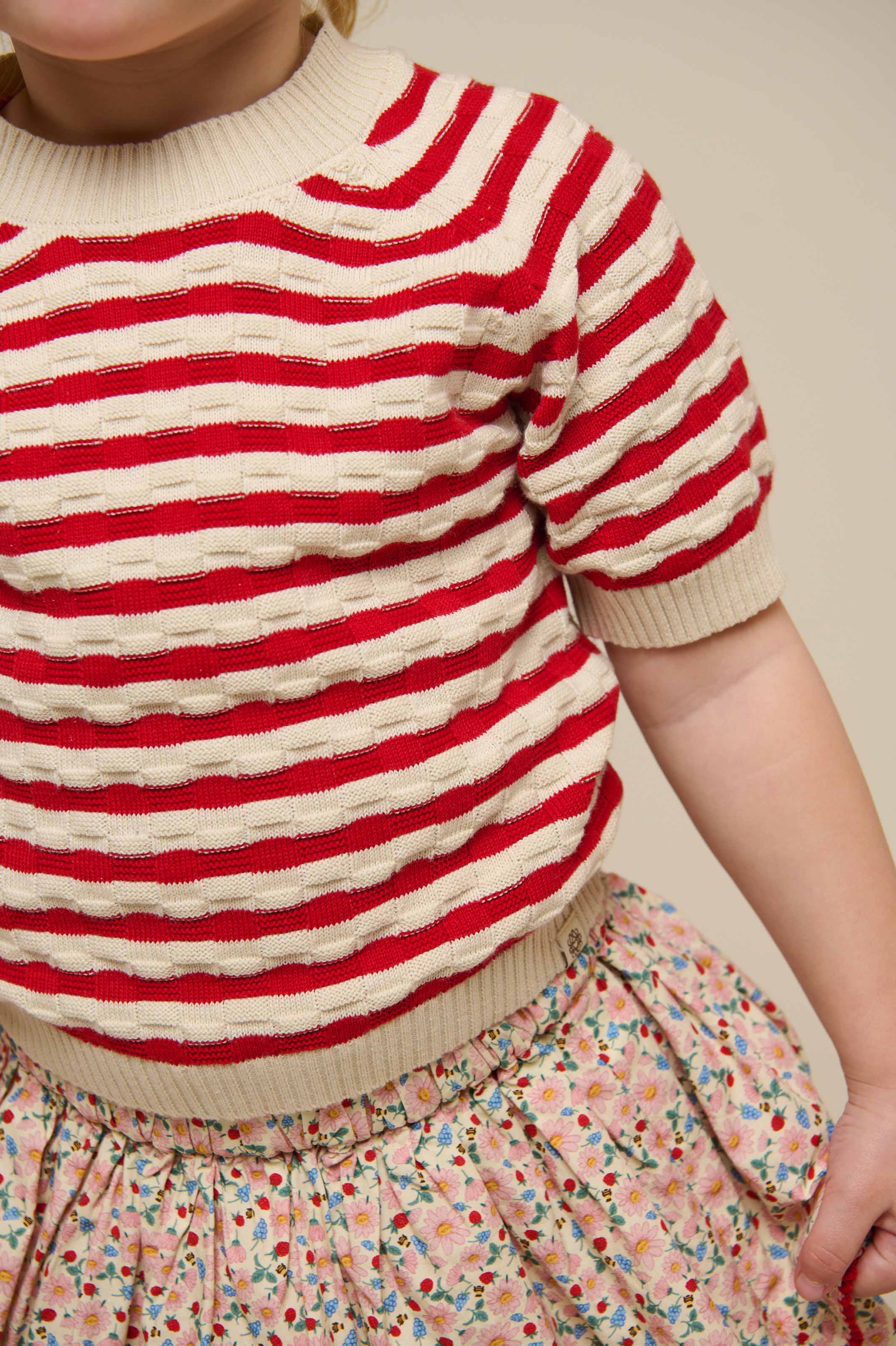 Poplin-Rock mit Blumenmuster und Rüsche - Kids - Rose | 100952 Poppy