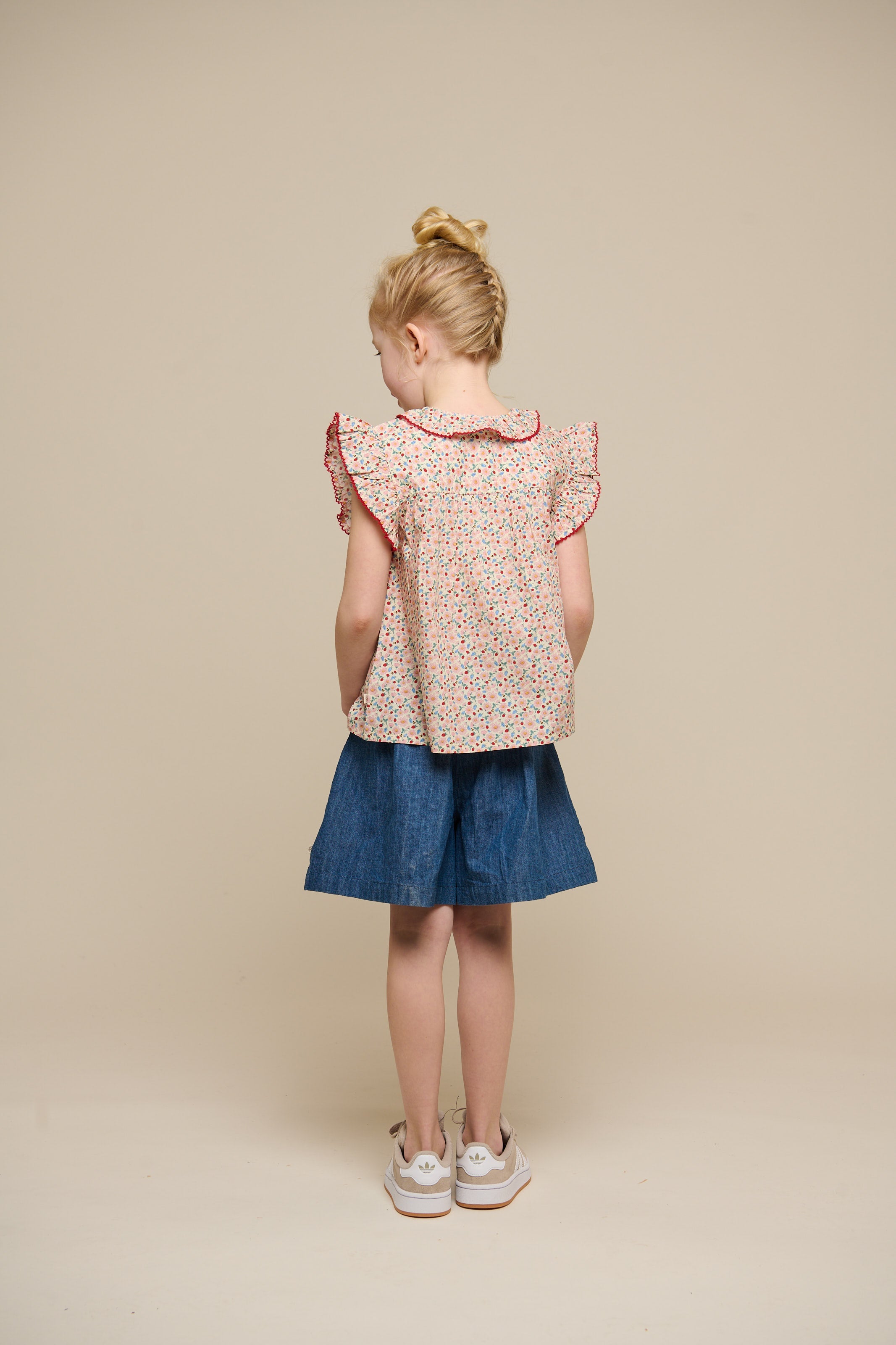 Poplin-Top mit Blumenmuster und Rüsche - Tween - Rose | 100949 Poppy