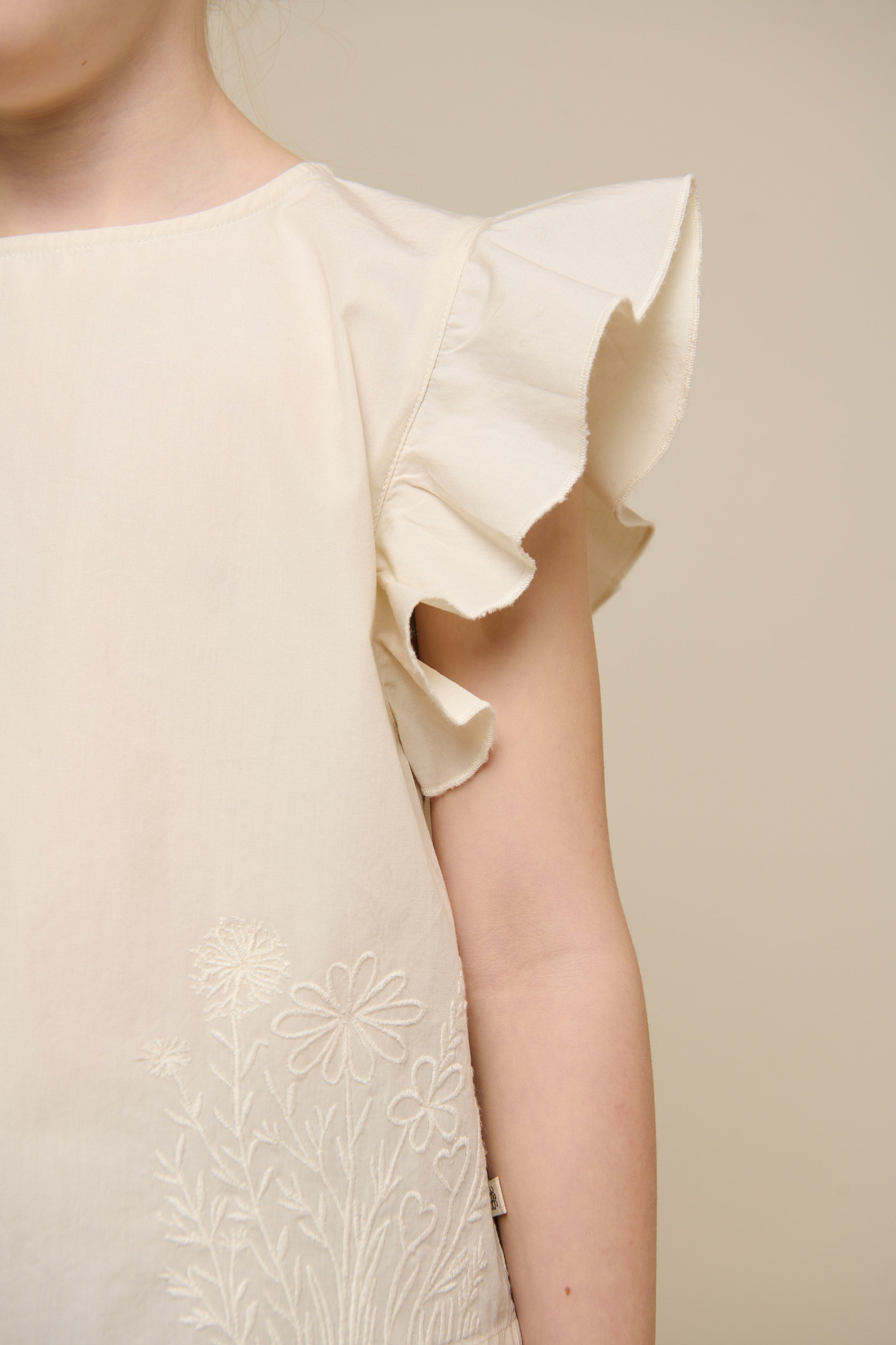 Popelinebluse mit Stickerei - Tween - Offwhite | 101074 Barbara