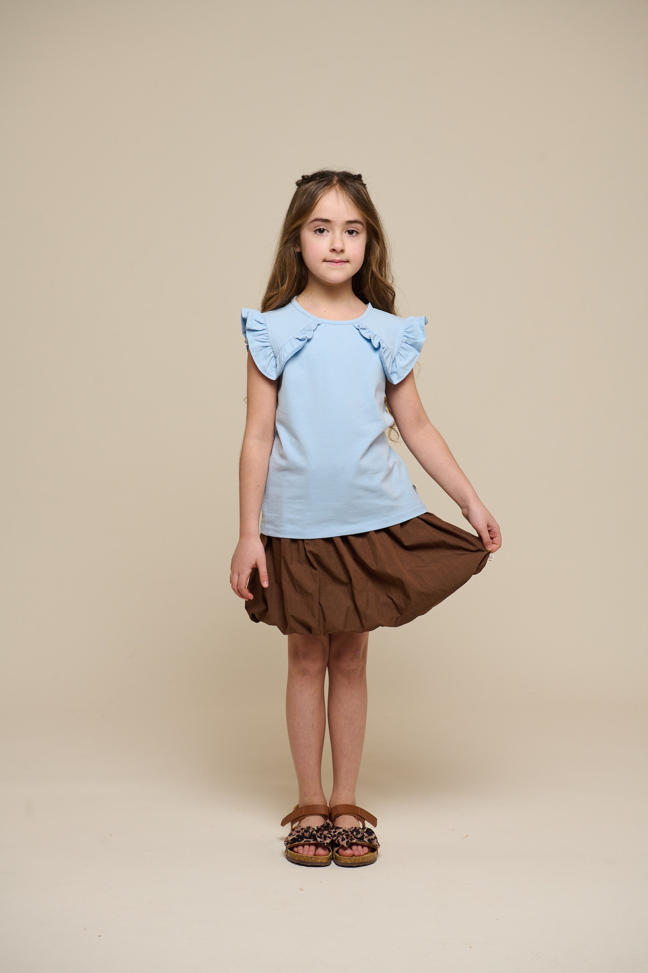 Jersey-Top mit Rüsche - Tween - Powder Blue | 101268 Selma