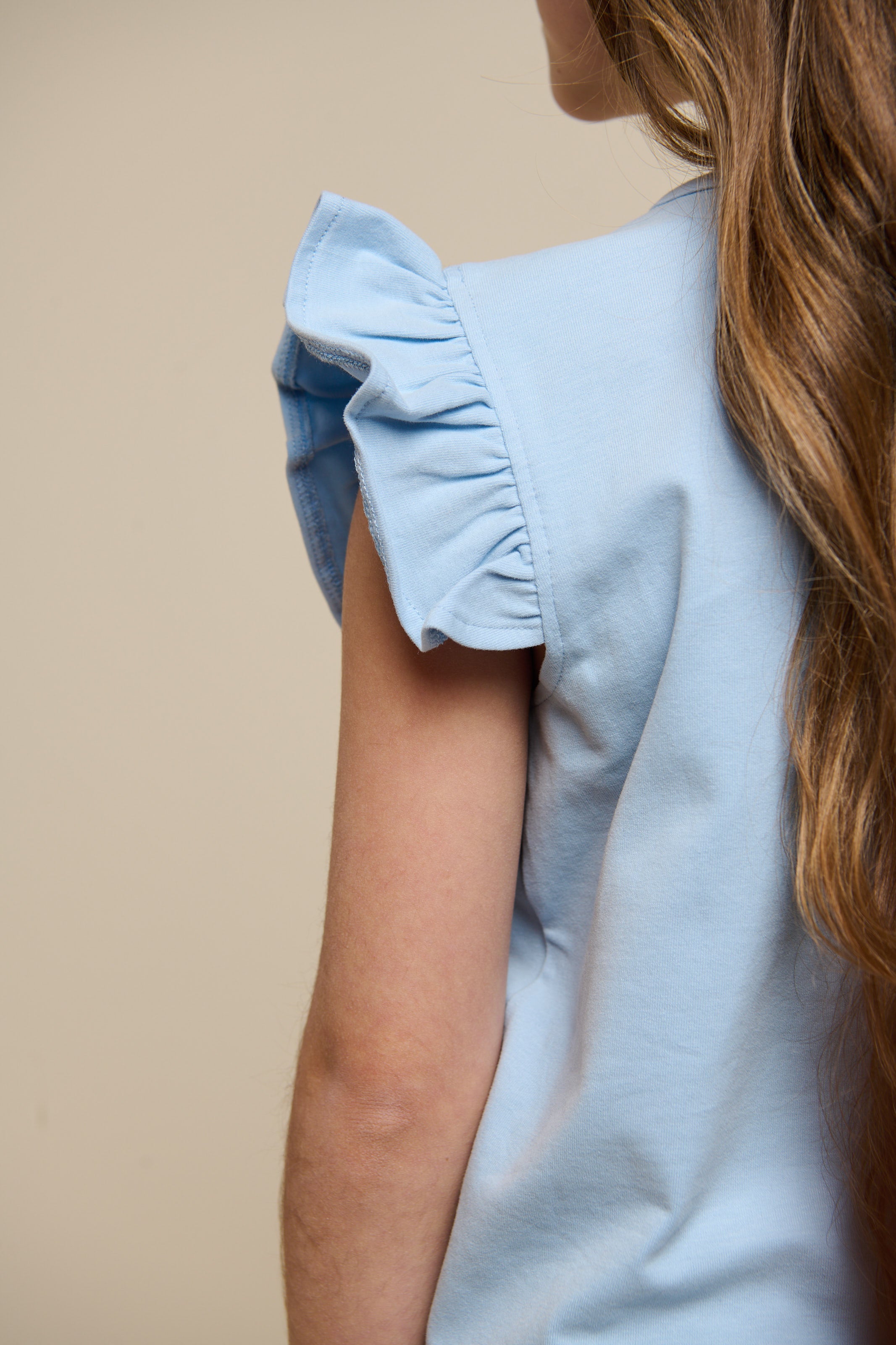 Jersey-Top mit Rüsche - Tween - Powder Blue | 101268 Selma