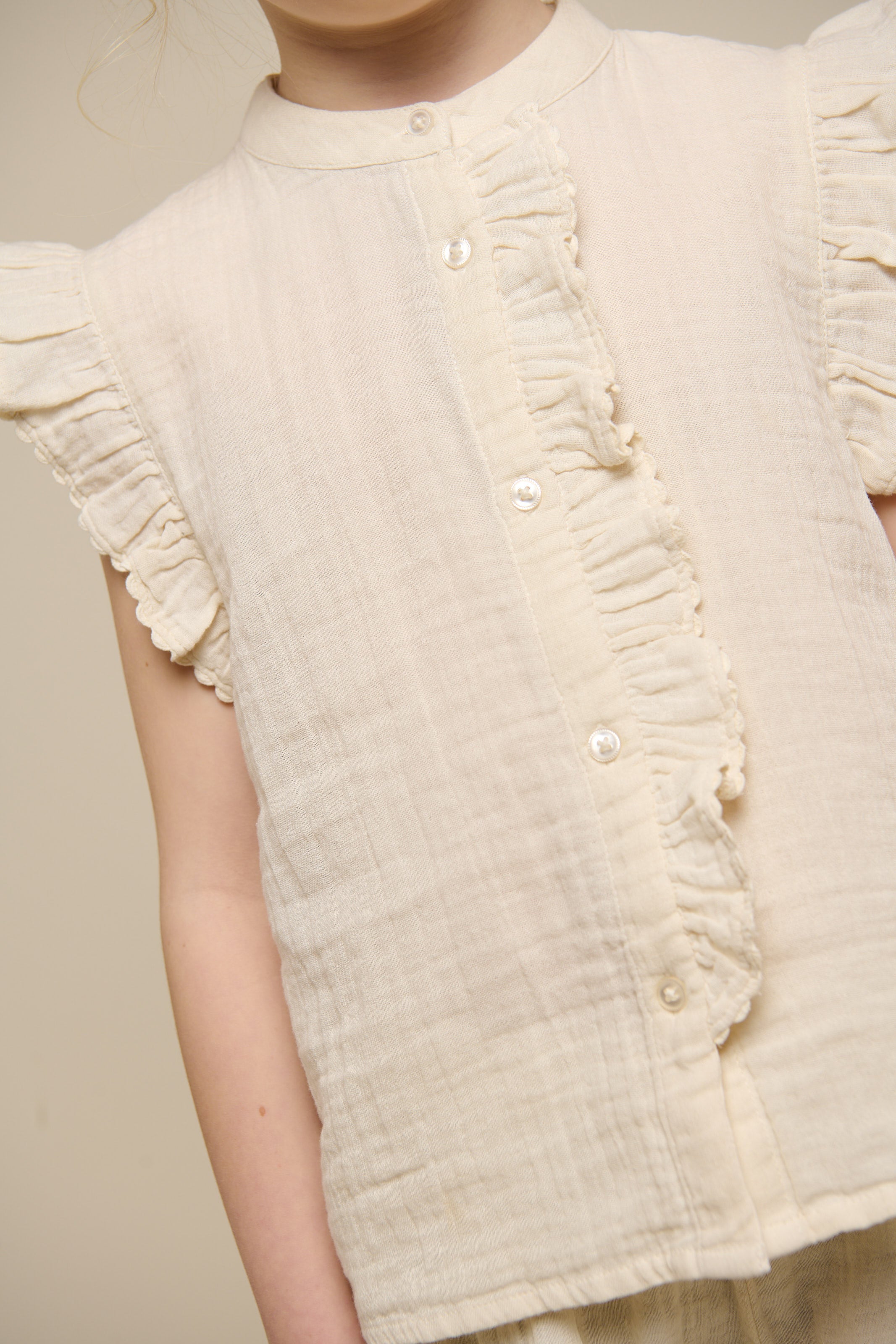 Ärmelloses Top aus Gaze - Tween - Off White | 100931 Jasmine
