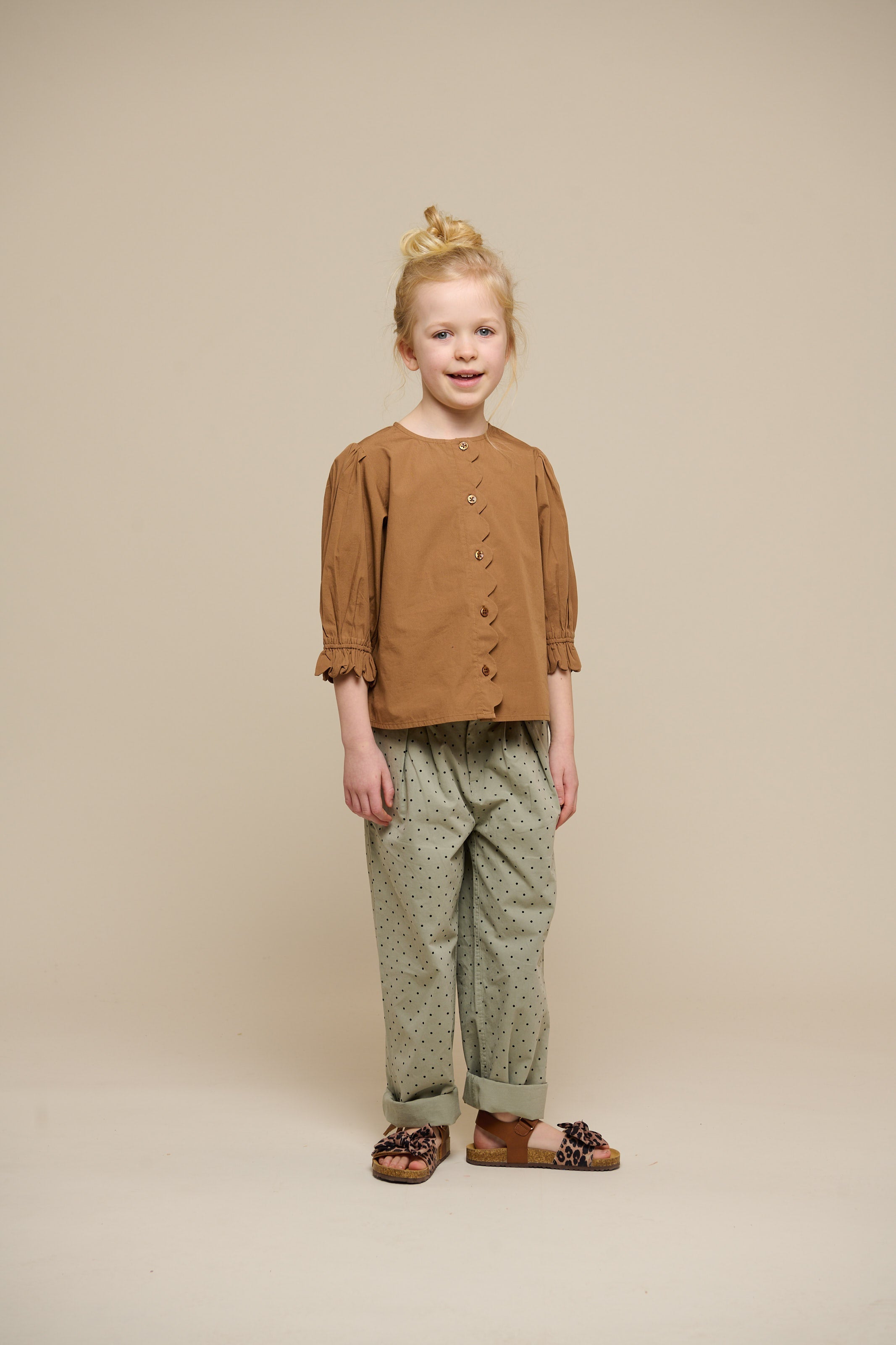 Twill-Hose mit Punkten - Tween - Dusty Green | 100617 Iris