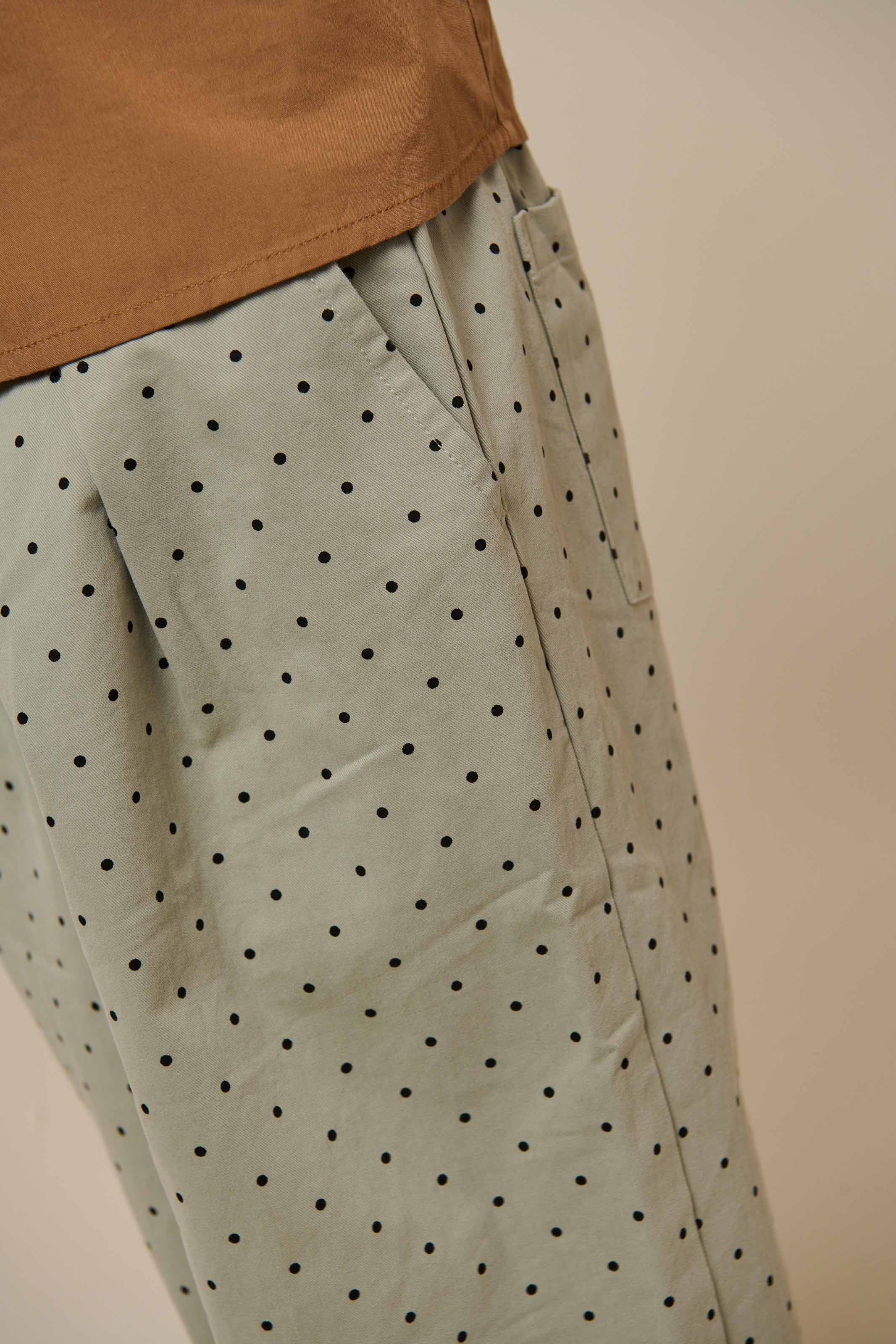 Twill-Hose mit Punkten - Tween - Dusty Green | 100617 Iris