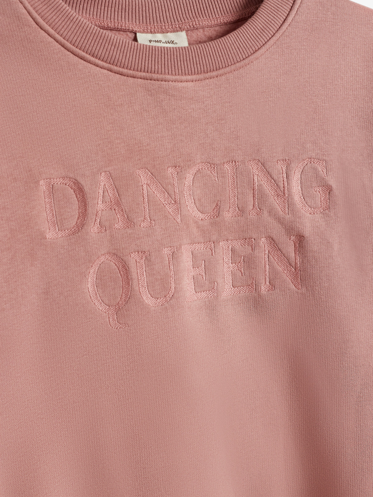 Sweatshirt in Übergröße mit Stickerei - Tweens - Dusty Rose