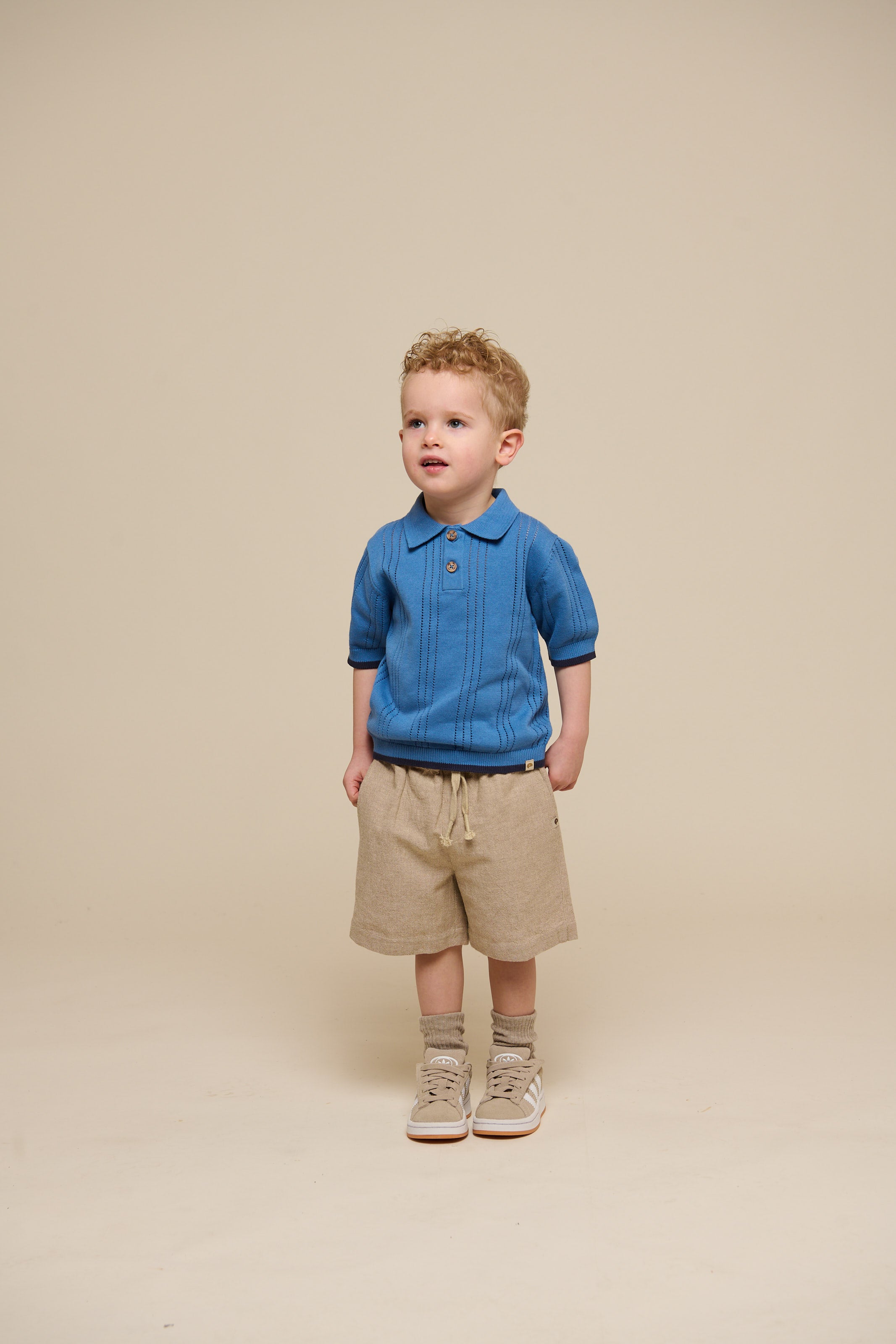 Strukturierte, gewebte Baumwollshorts - Kids - Sand | 101197 Walter