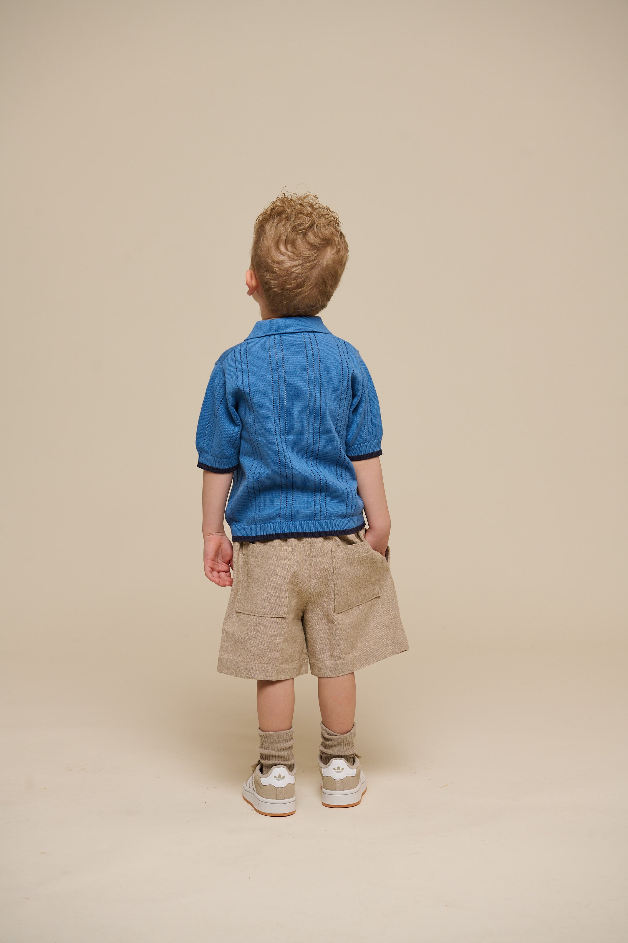 Strukturierte, gewebte Baumwollshorts - Kids - Sand | 101197 Walter