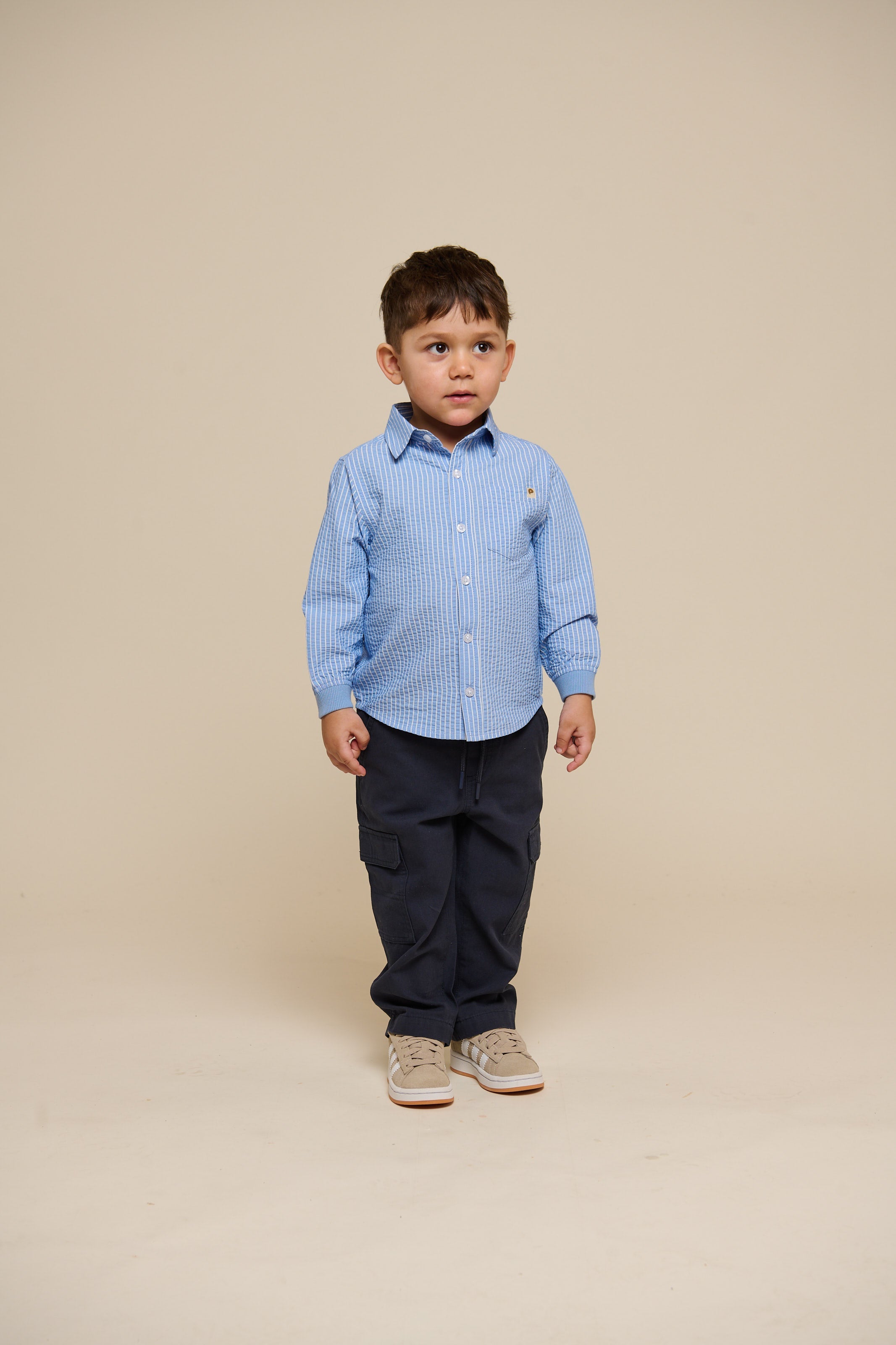Gestreiftes Seersucker-Hemd - Tween - Blue Stripe | 101347 Patrick