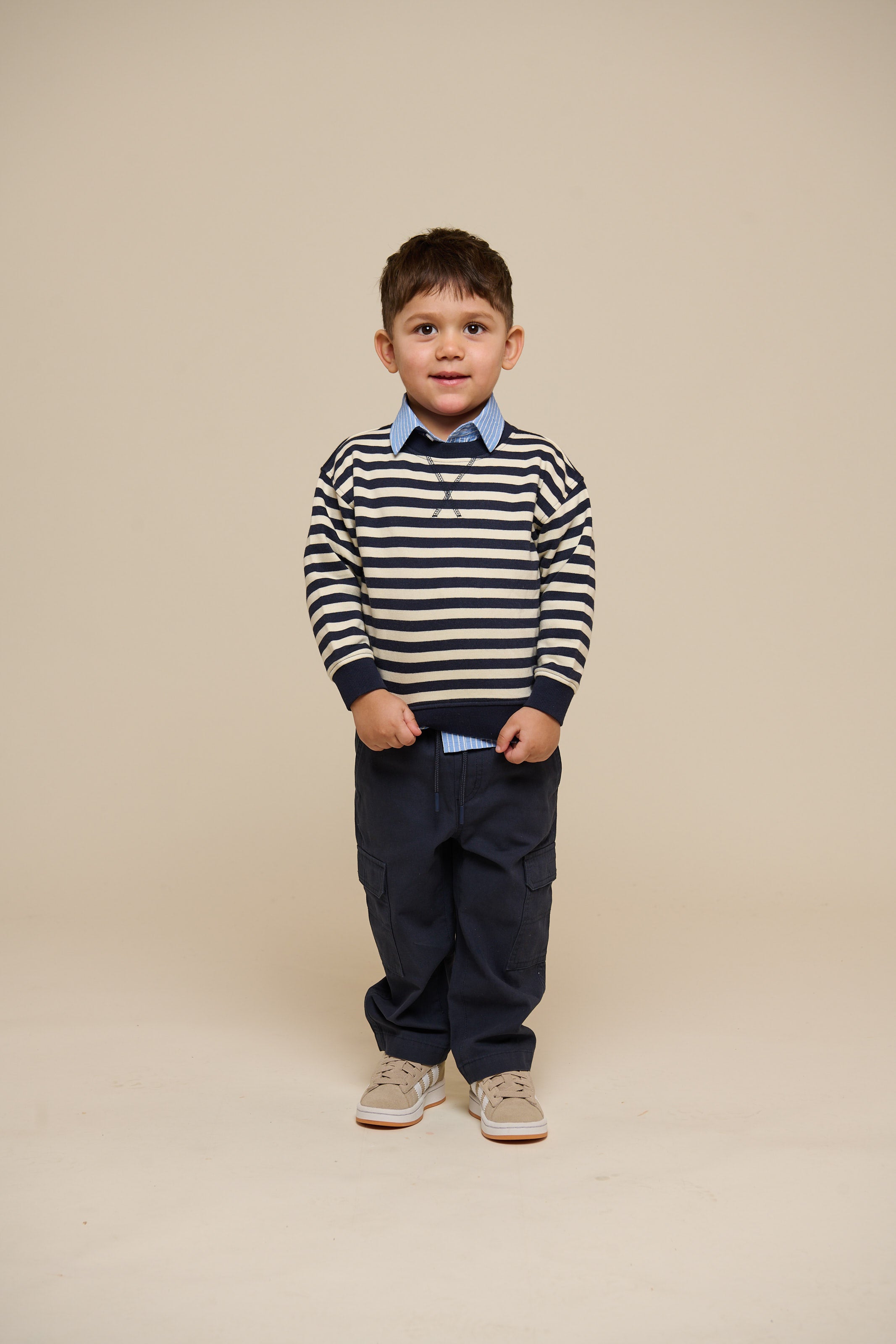 Gestreiftes Crewneck Sweatshirt - Kids - Navy Stripe | 101344 Cole