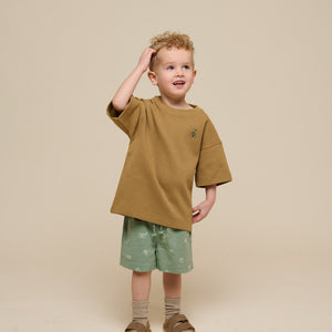 Bedruckte Leinenmix-Shorts - Kids - Dusty Green | 101169 William