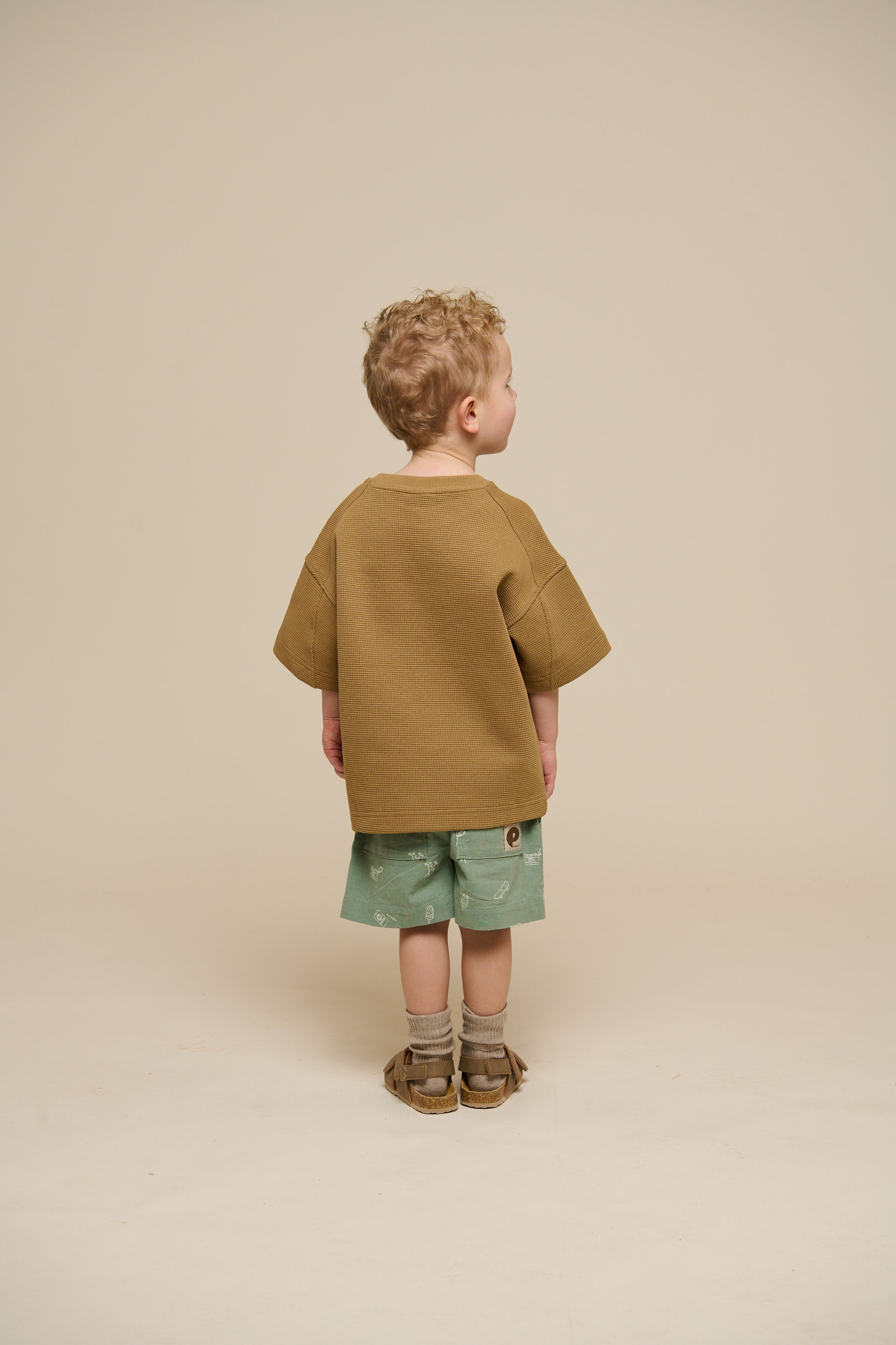 Waffel T-Shirt - Kids - Khaki | 101148 Evan