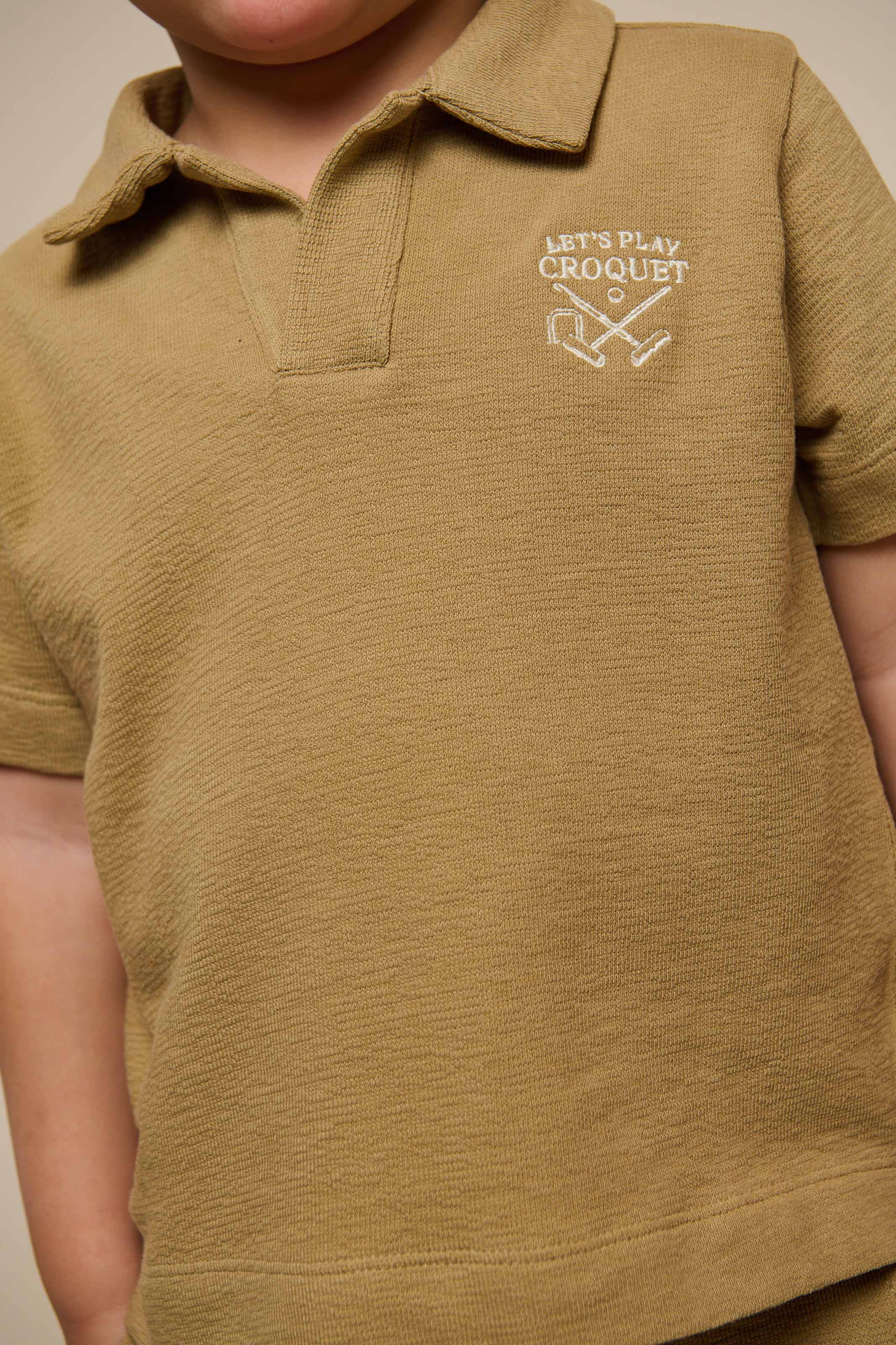 Strukturiertes Jersey-Poloshirt - Kids - Khaki | 101217 Sonny