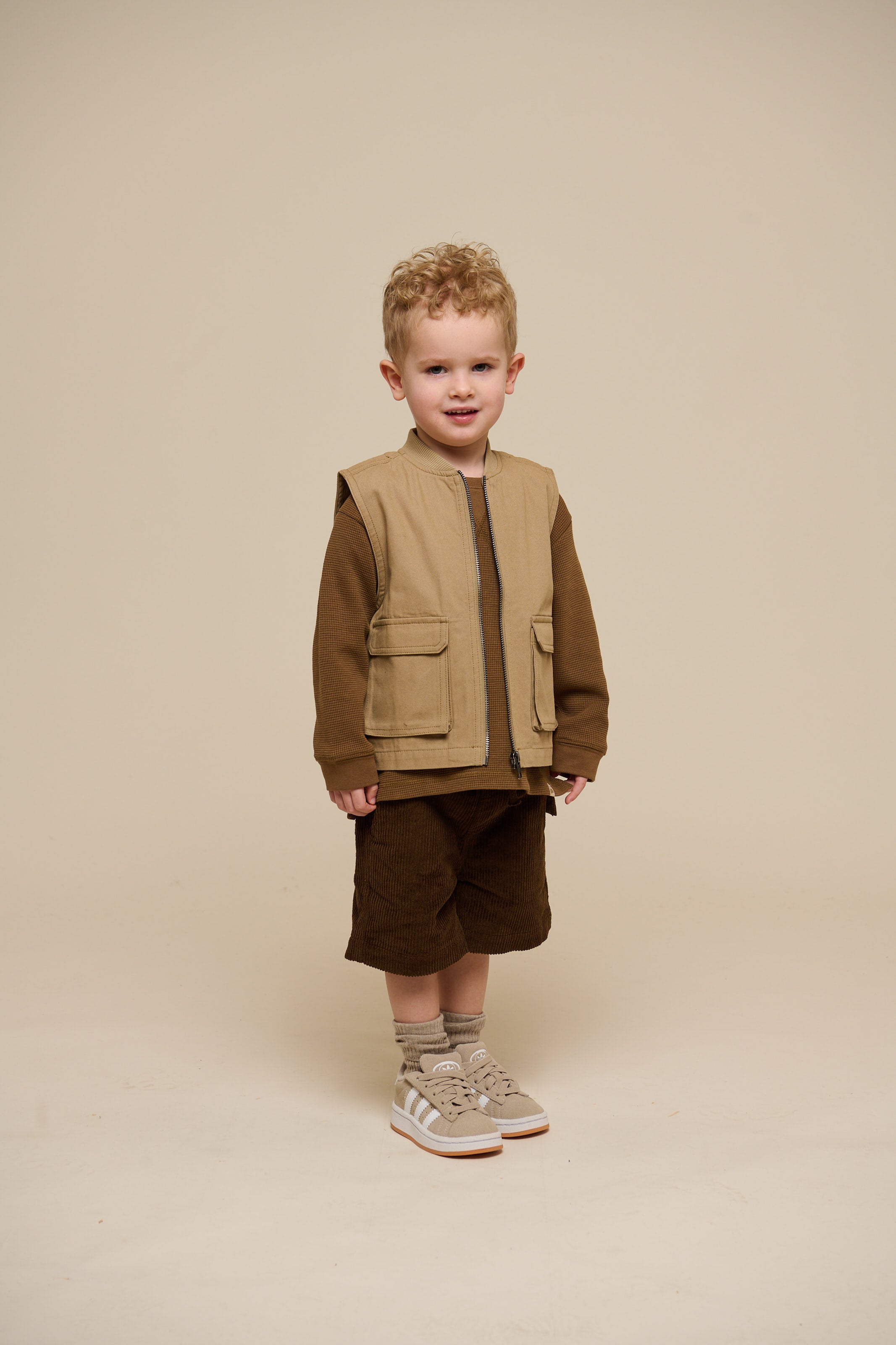 Texturiertes Langarm-T-Shirt - Kids - Coffee | 100705 Malthe