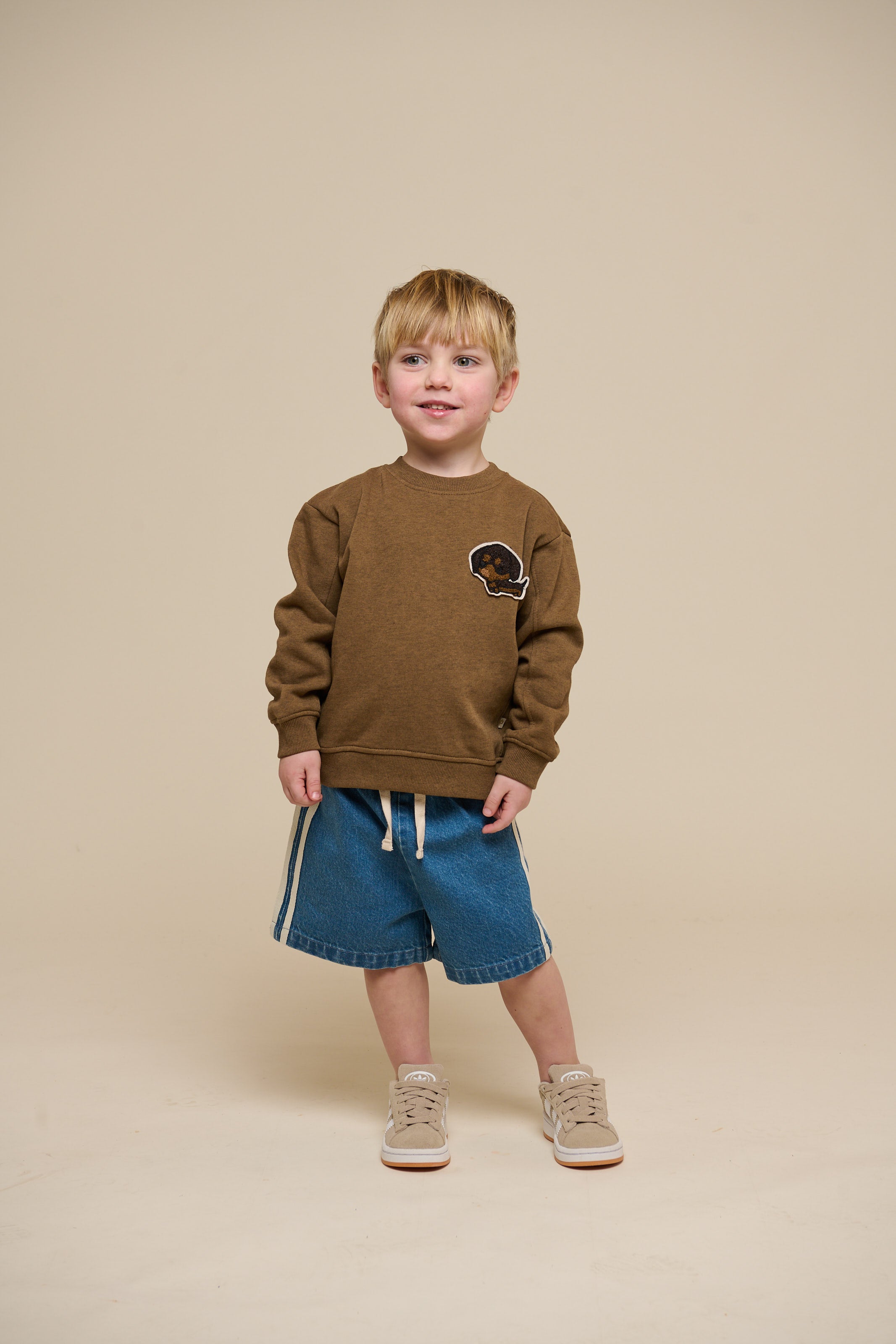 Sweatshirt mit Rundhalsausschnitt - Kids - Coffe Melange | 100890 Justin