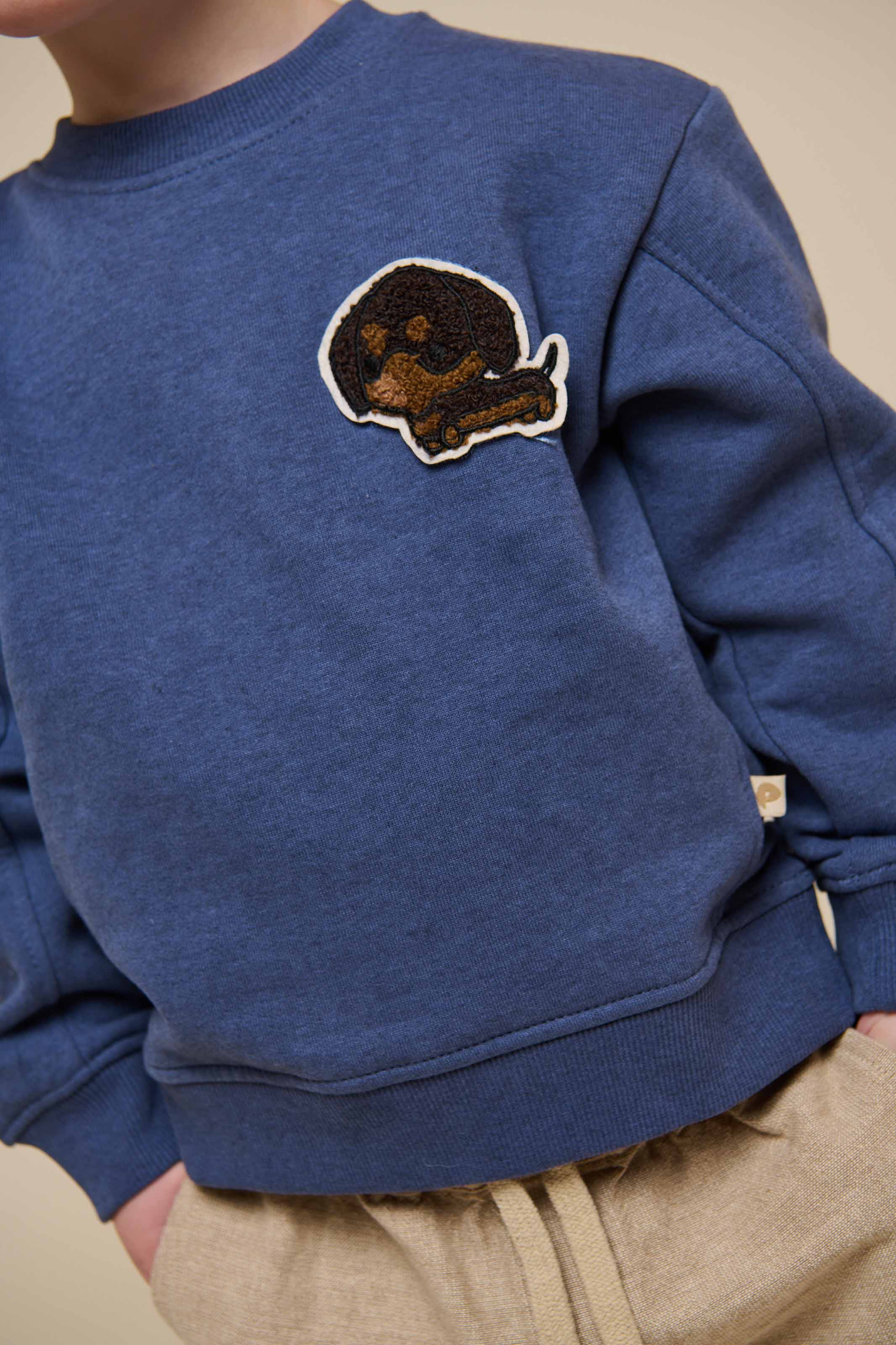 Sweatshirt mit Rundhalsausschnitt - Kids - Indigo Blue Melange | 100888 Justin