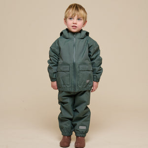 Shell Jacke mit Path-Tasche - Kids - Dusty Dark Green | 100501 Luke