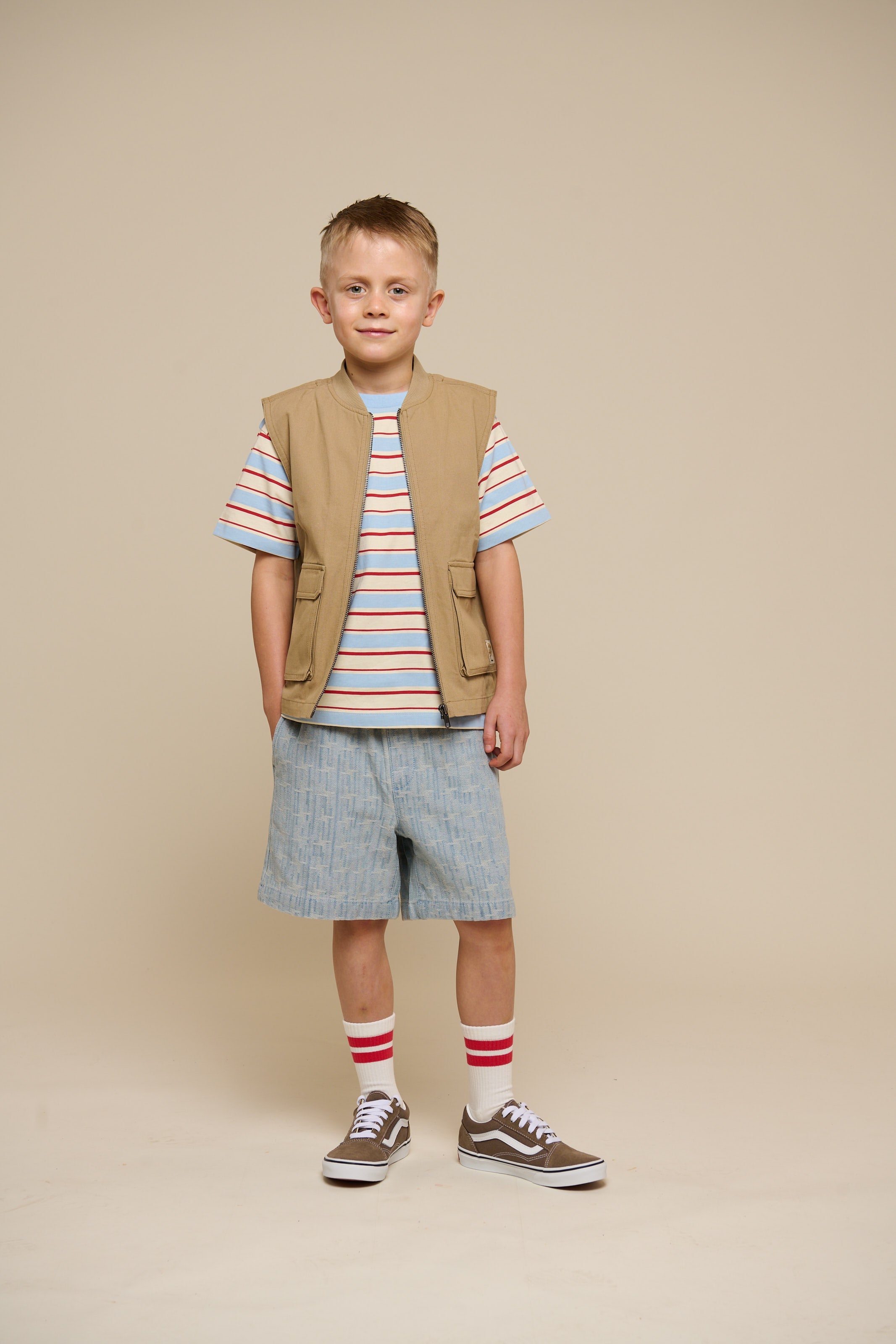 Baggy Jacquard Denim Shorts - Tween - Blue Denim | 101092 Kyle