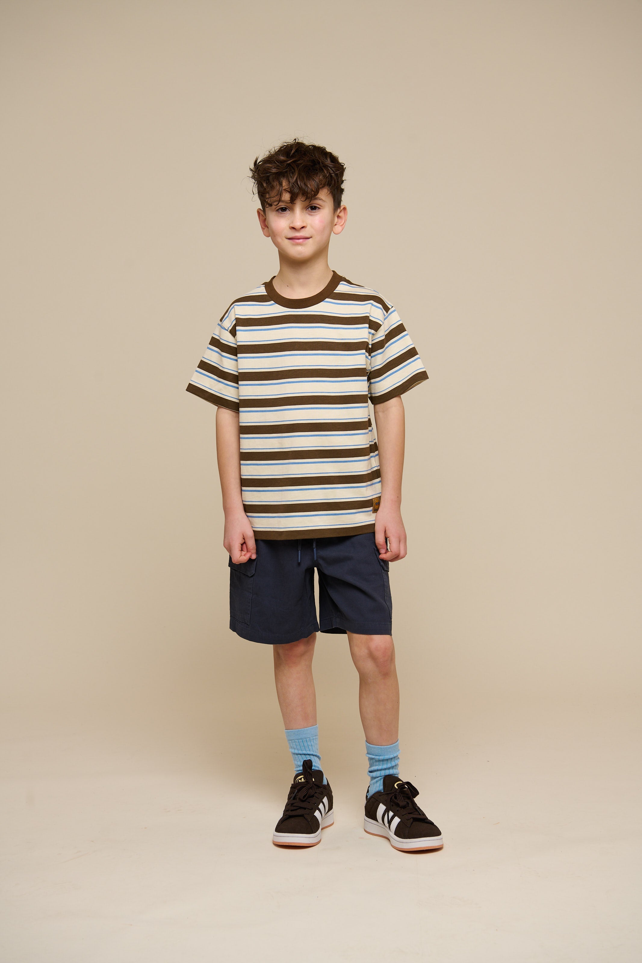Retro Striped T-shirt - Tween - Dark Brown | 101274 Steven