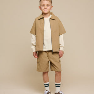 Canvas-Hemdjacke mit Reißverschluss - Tween - Khaki | 101125 Isack