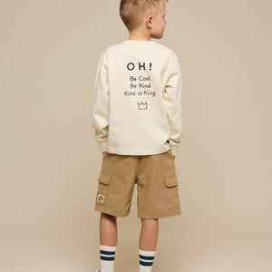 Übergroßes Heavyweight Langarm-T-Shirt - Tween - Off White | 100853 August