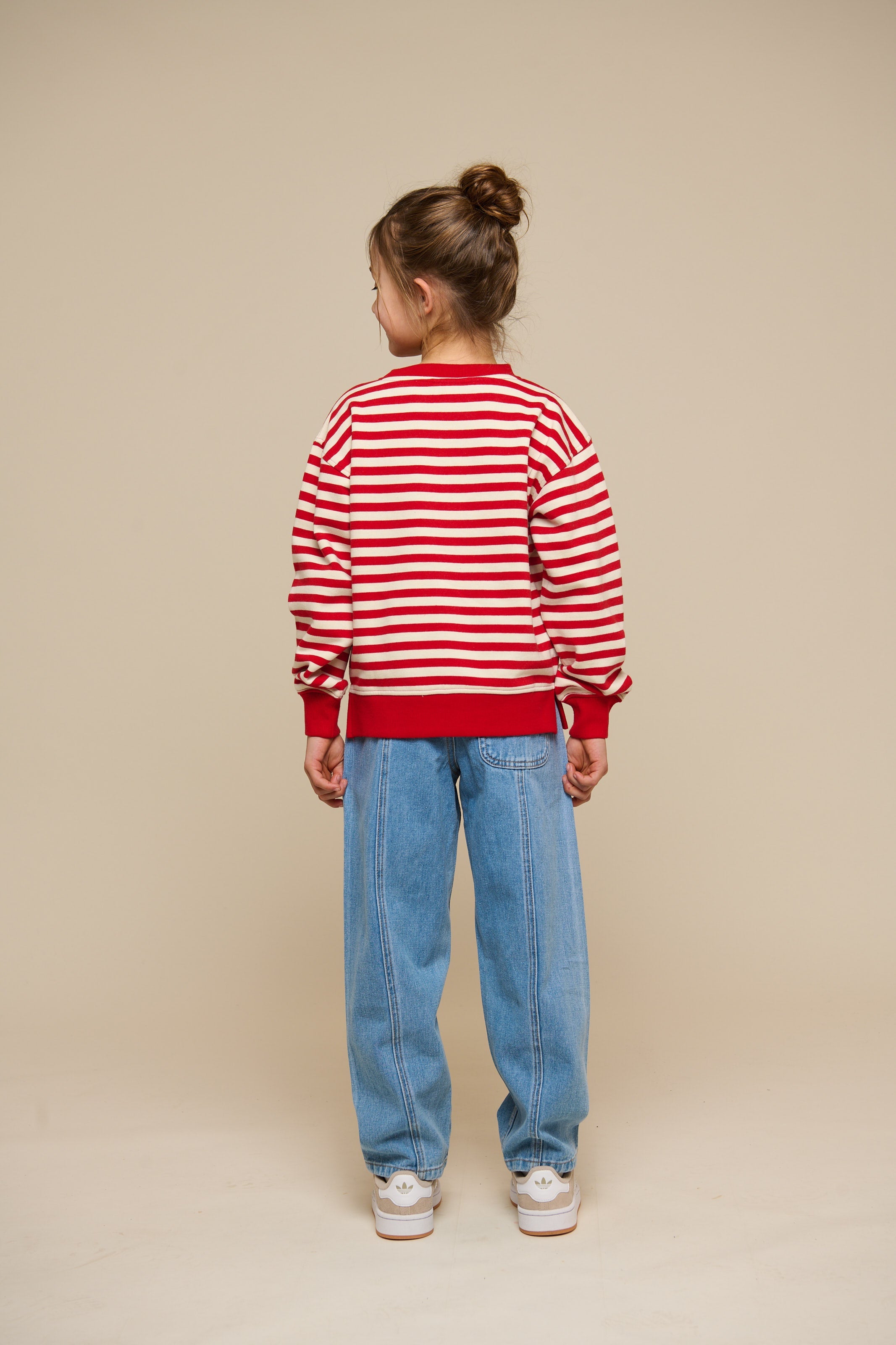 Gestreiftes Crewneck Sweatshirt - Tween - Cherry Red Stripe | 101343 Daniella