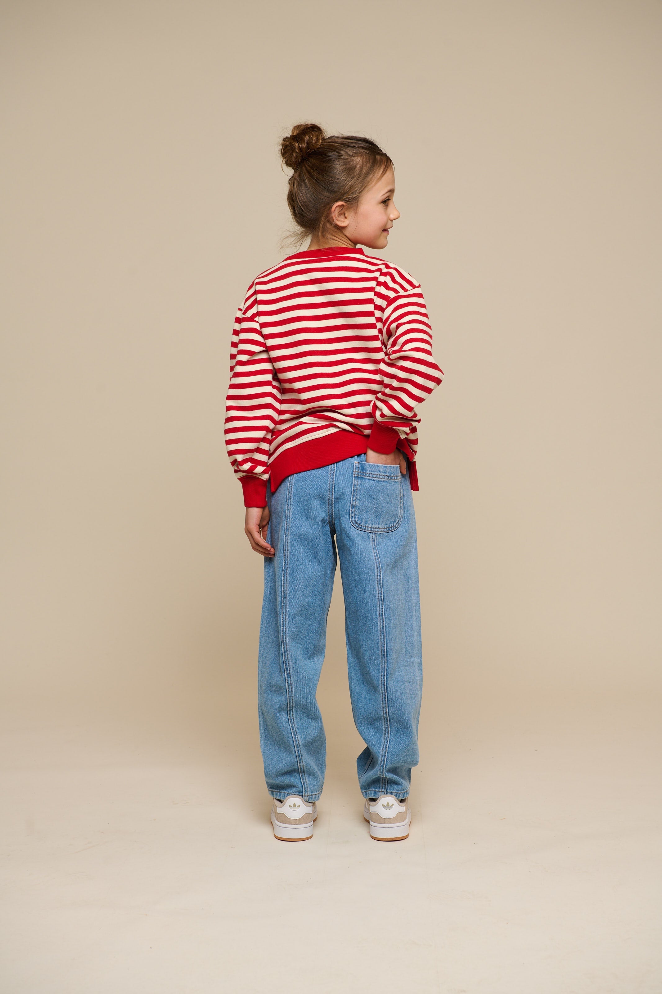 Gestreiftes Crewneck Sweatshirt - Tween - Cherry Red Stripe | 101343 Daniella