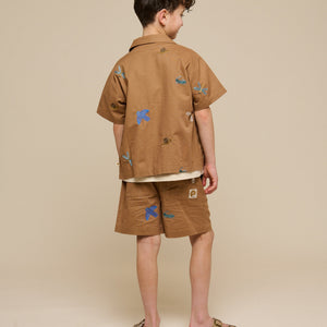Besticktes Kurzarm-Baumwollhemd - Tween - Coconut | 101097 Erik
