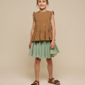 Besticktes Seersucker-Top - Tween - Coconut | 100983 Nora