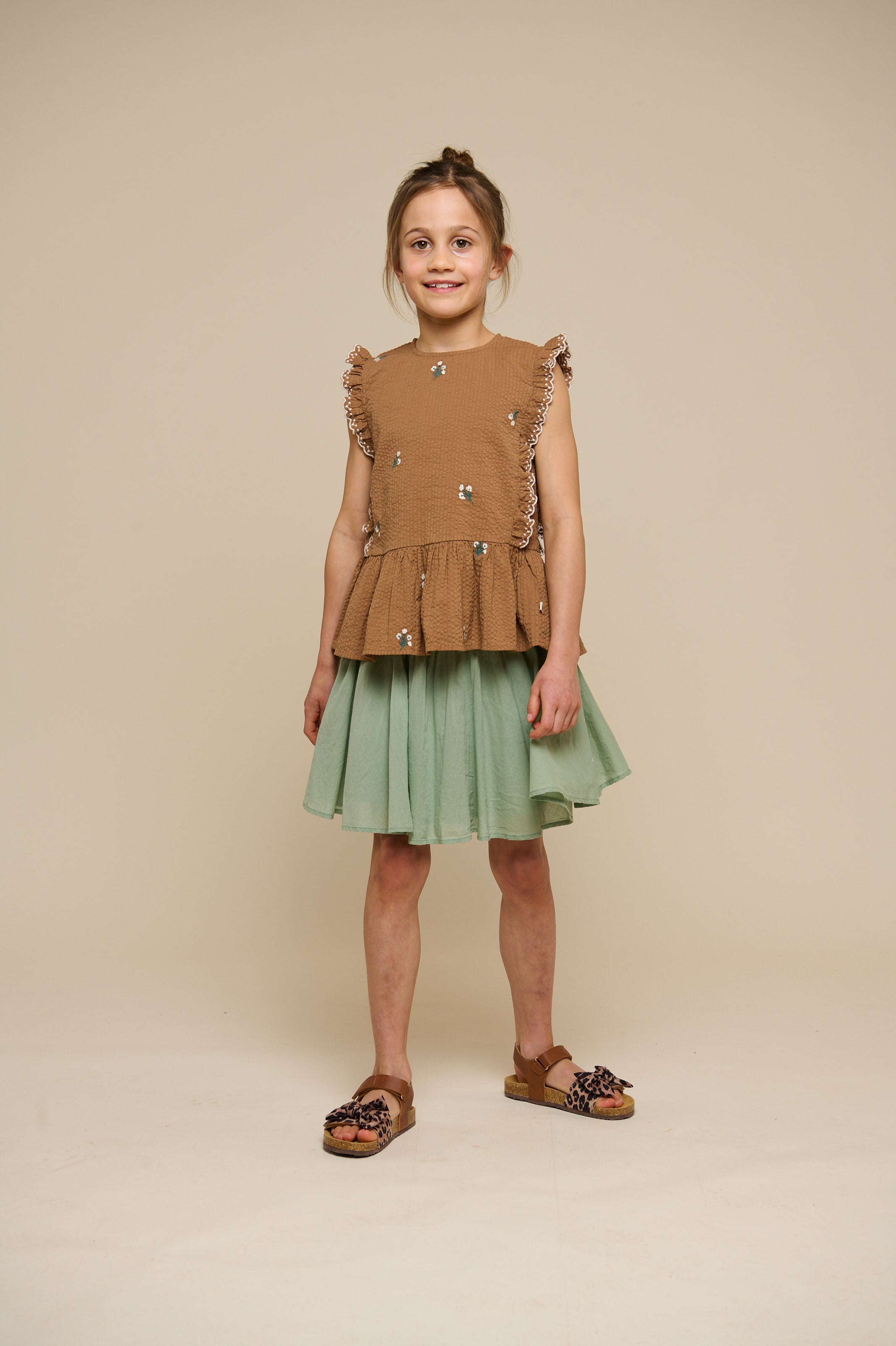 Besticktes Seersucker-Top - Tween - Coconut | 100983 Nora