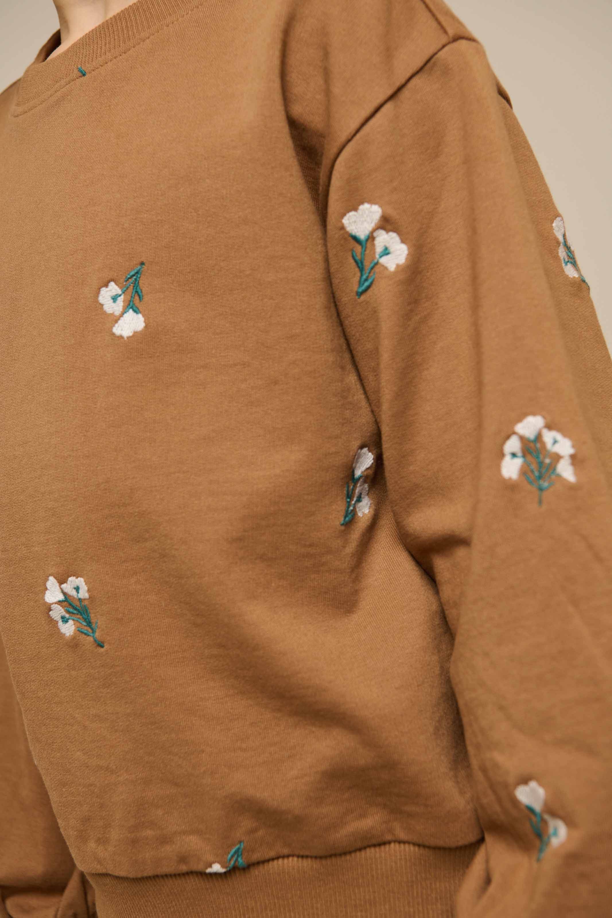 Besticktes Crewneck Sweatshirt - Tween - Coconut | 101214 Kimber