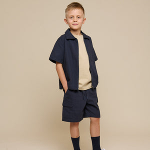 Canvas Cargo Shorts - Tween - Navy | 101123 Isack