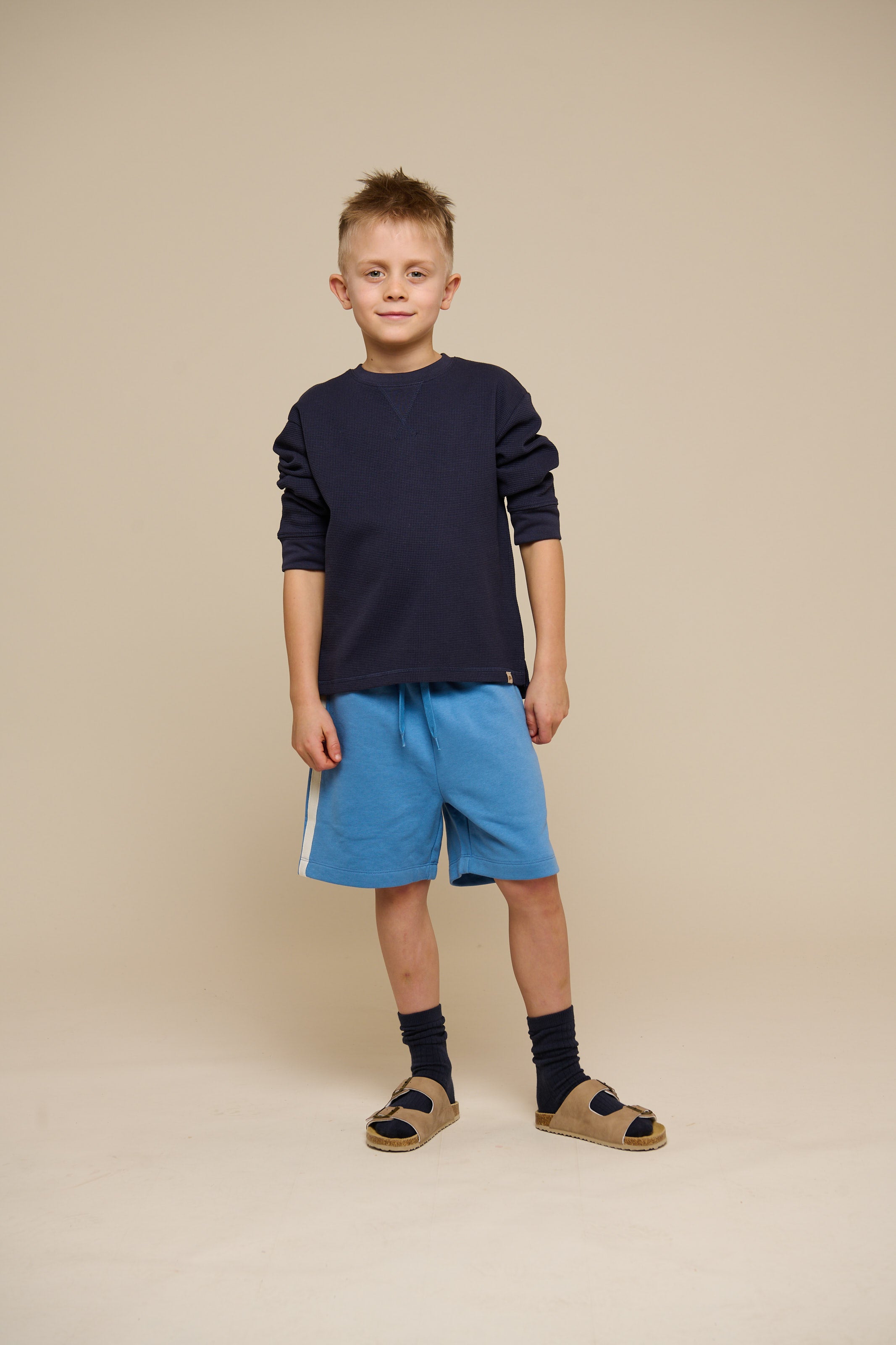Texturiertes Langarm-T-Shirt - Tween - Navy | 100704 Malthe